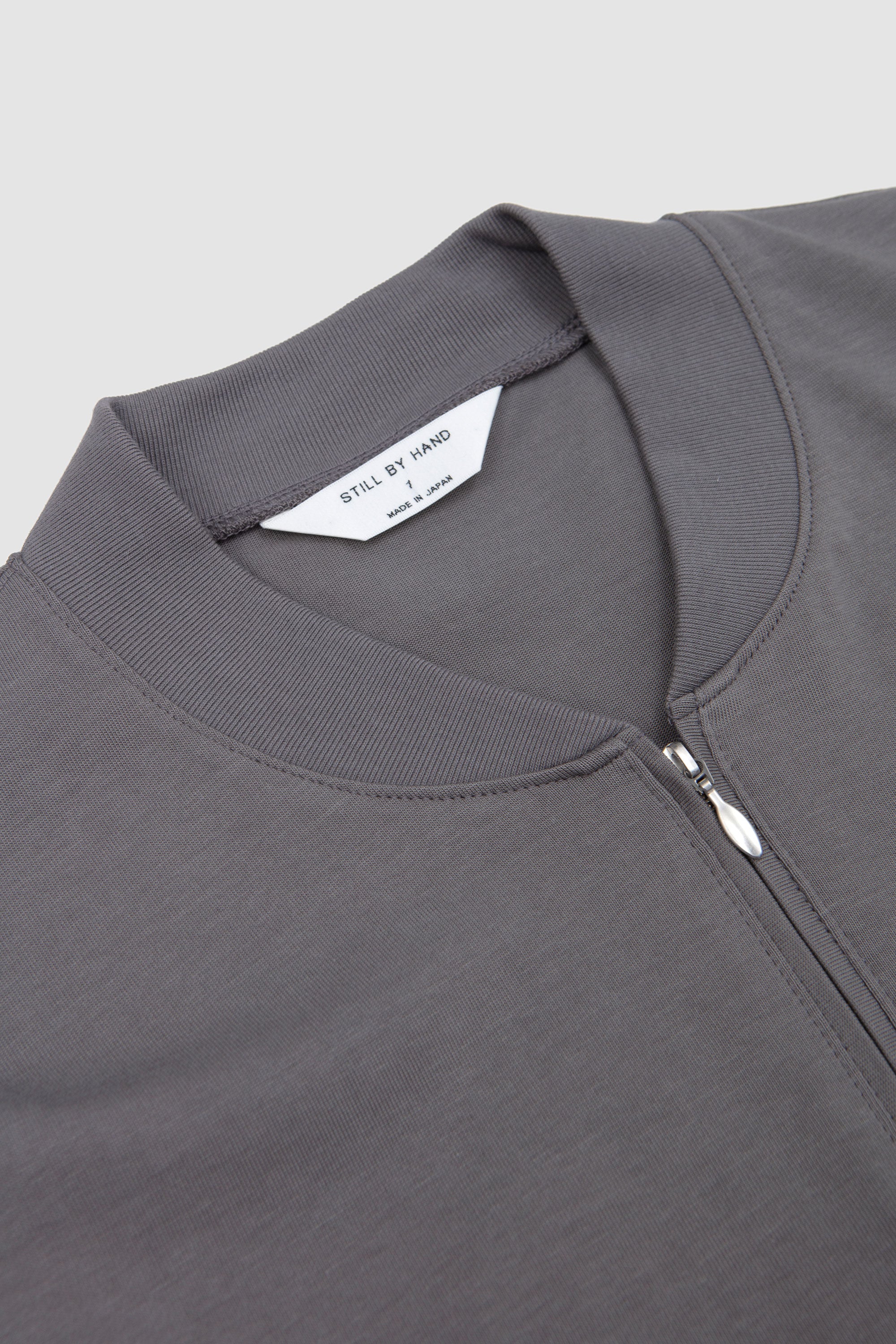 Zip Up Cotton Jumper Slate Grey_2