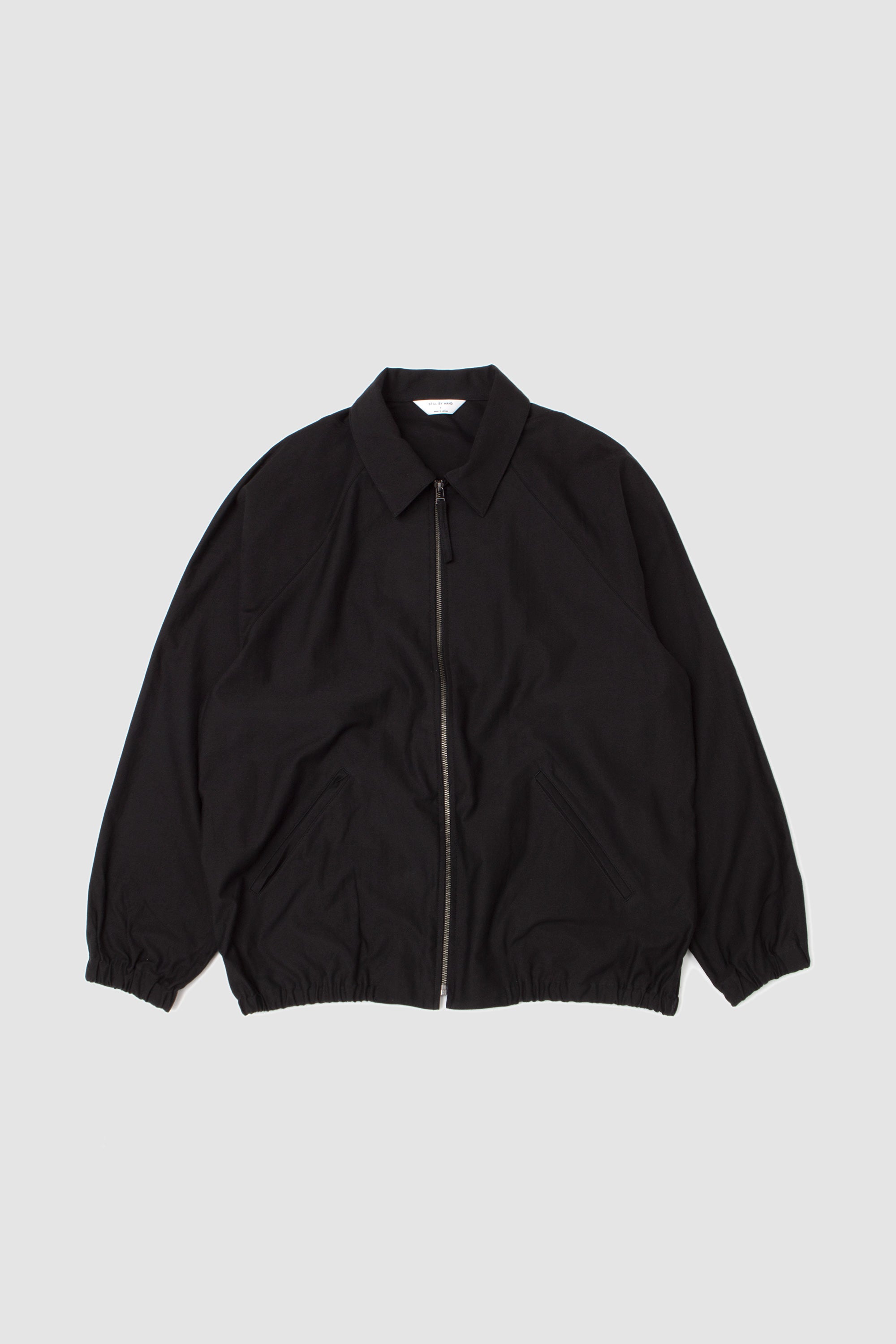 Zip Up Moleskin Blouson Ink Black
