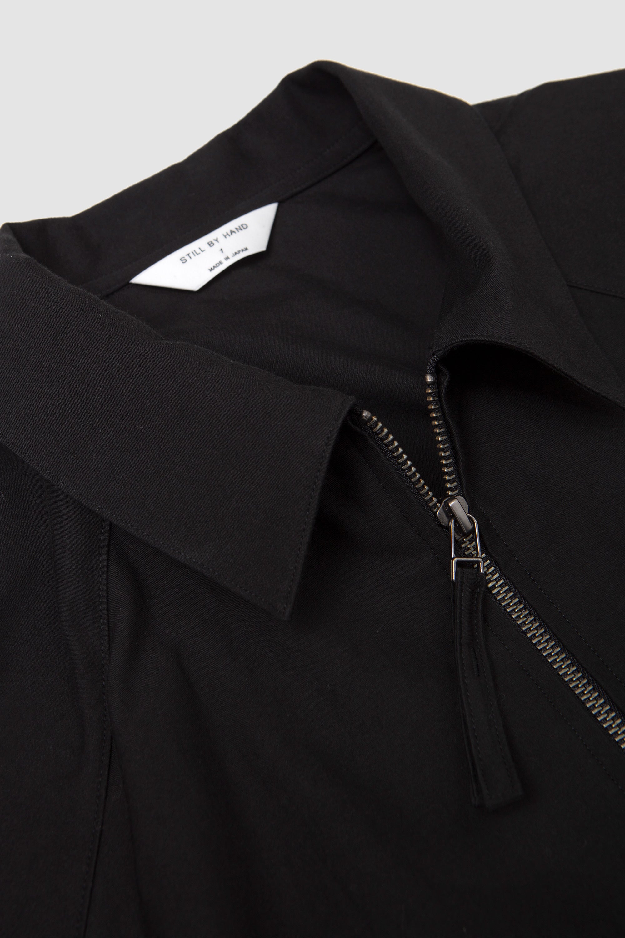Zip Up Moleskin Blouson Ink Black