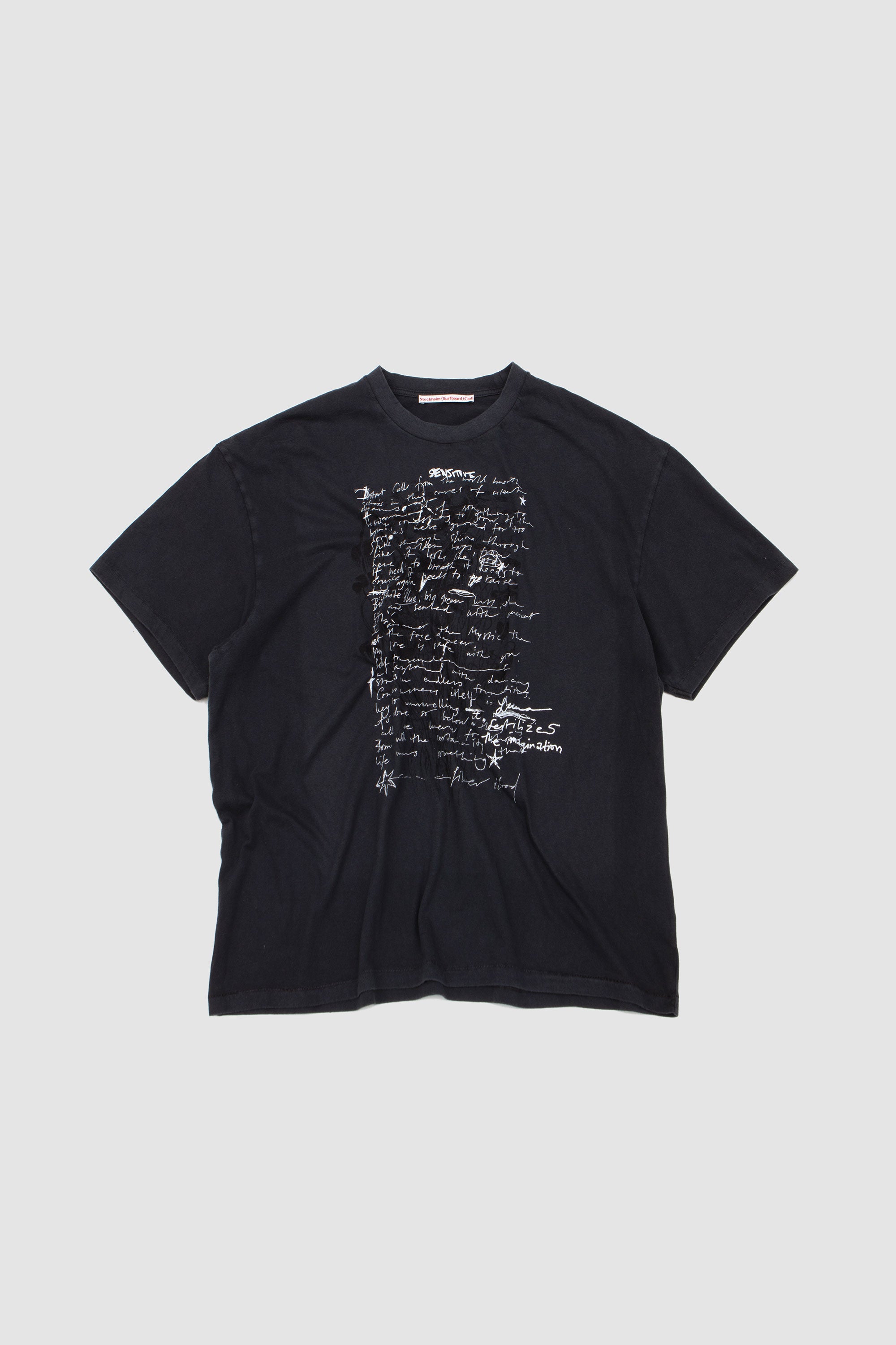 Box Tee Poem Washed Black