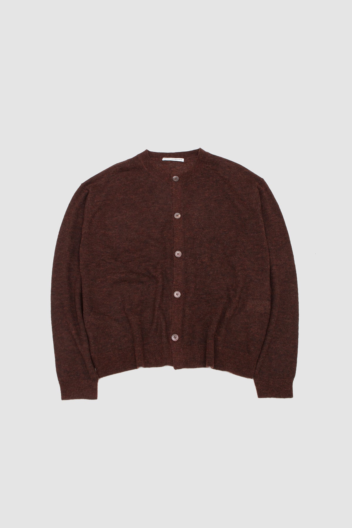 Andres Crew Neck Cardigan Chestnut