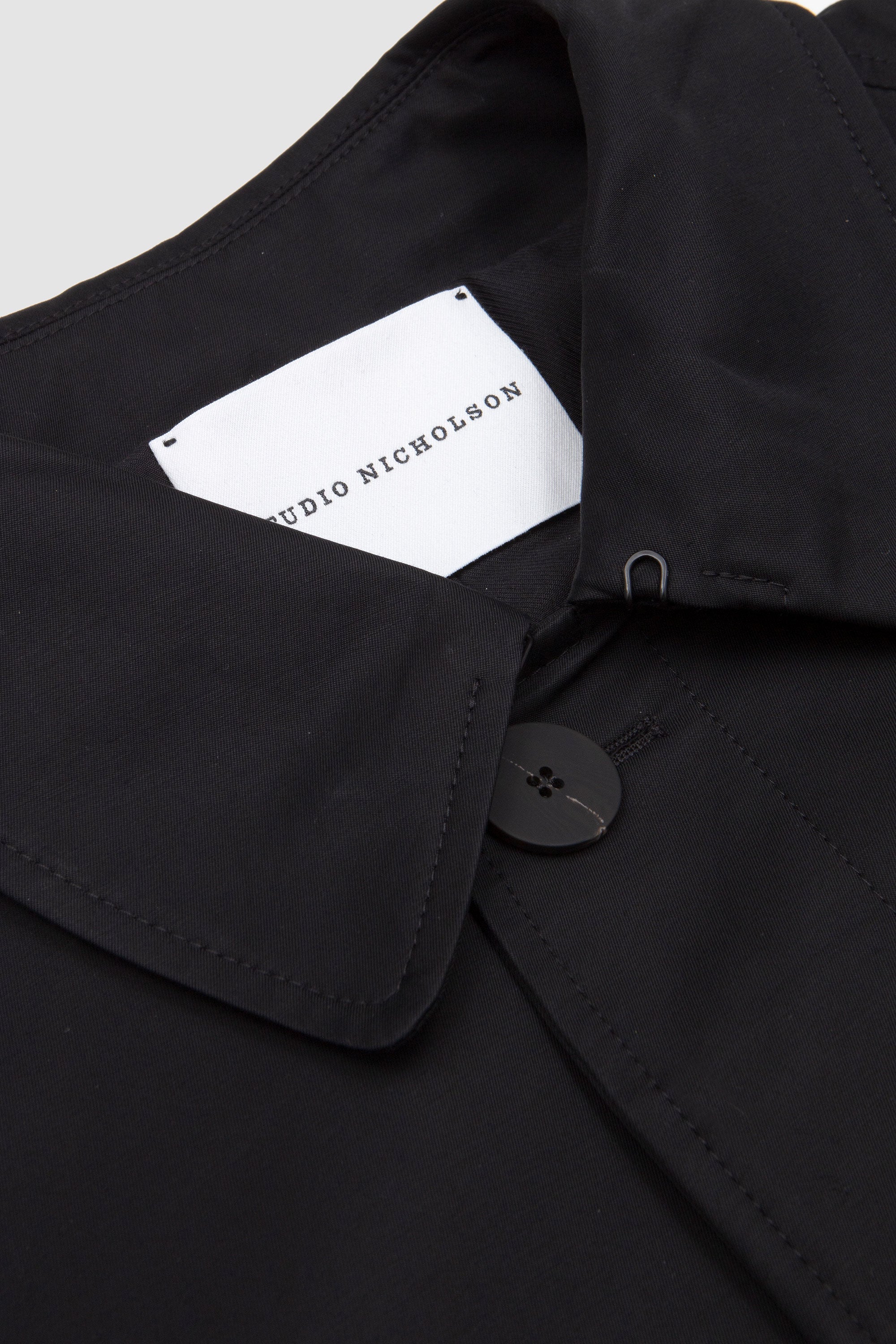 Crowe Coated Cotton Trench Darkest Navy