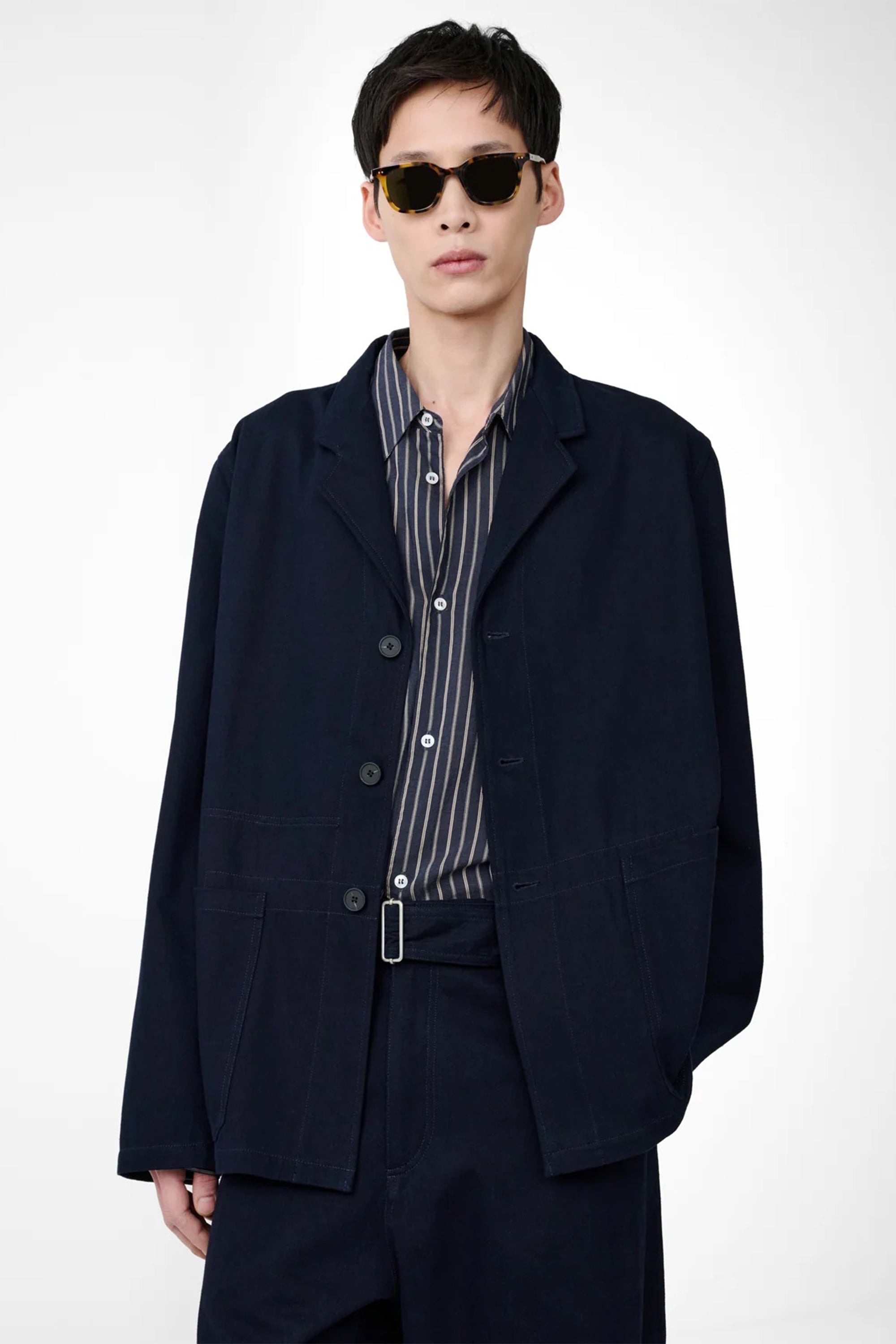 Marne Single Linen Mix Jacket Indigo