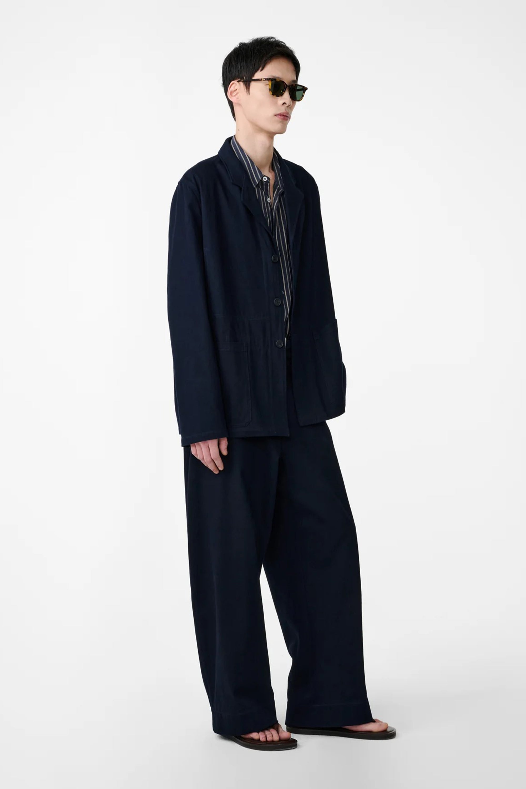 Marne Single Linen Mix Jacket Indigo