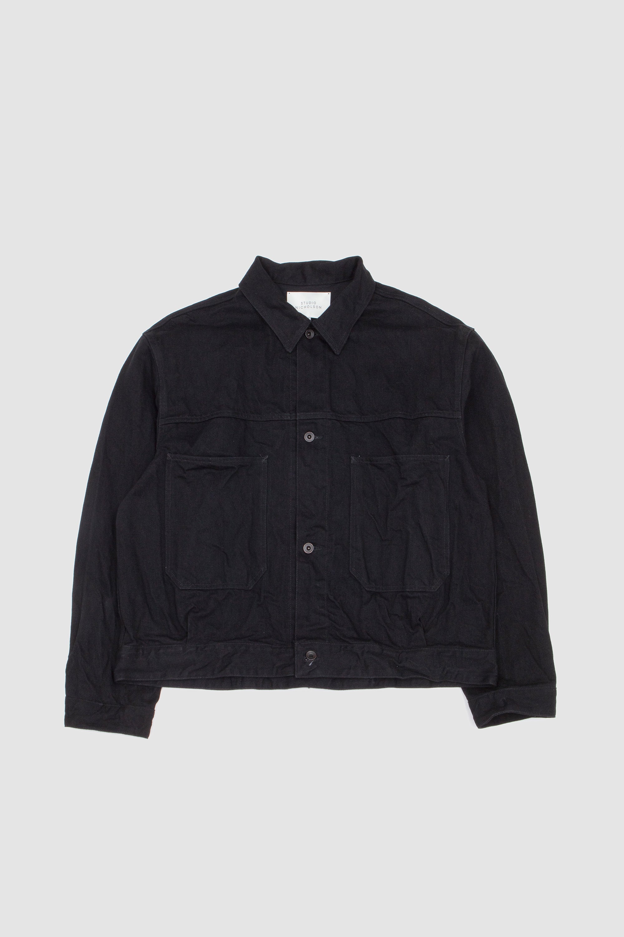 Nyle Crinkle Denim Jacket Black_1