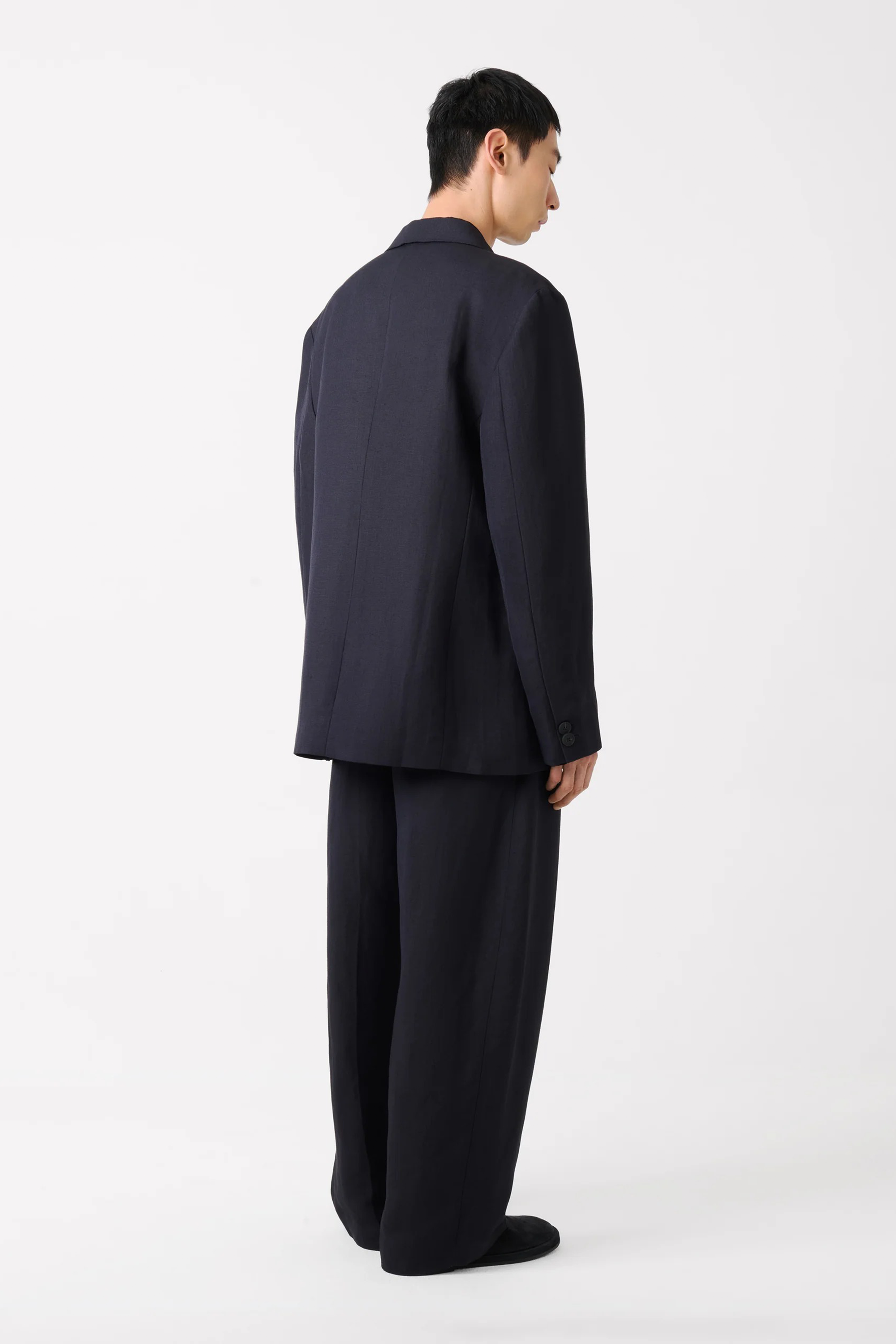 Roversi 2 Button Linen Jacket Darkest Navy