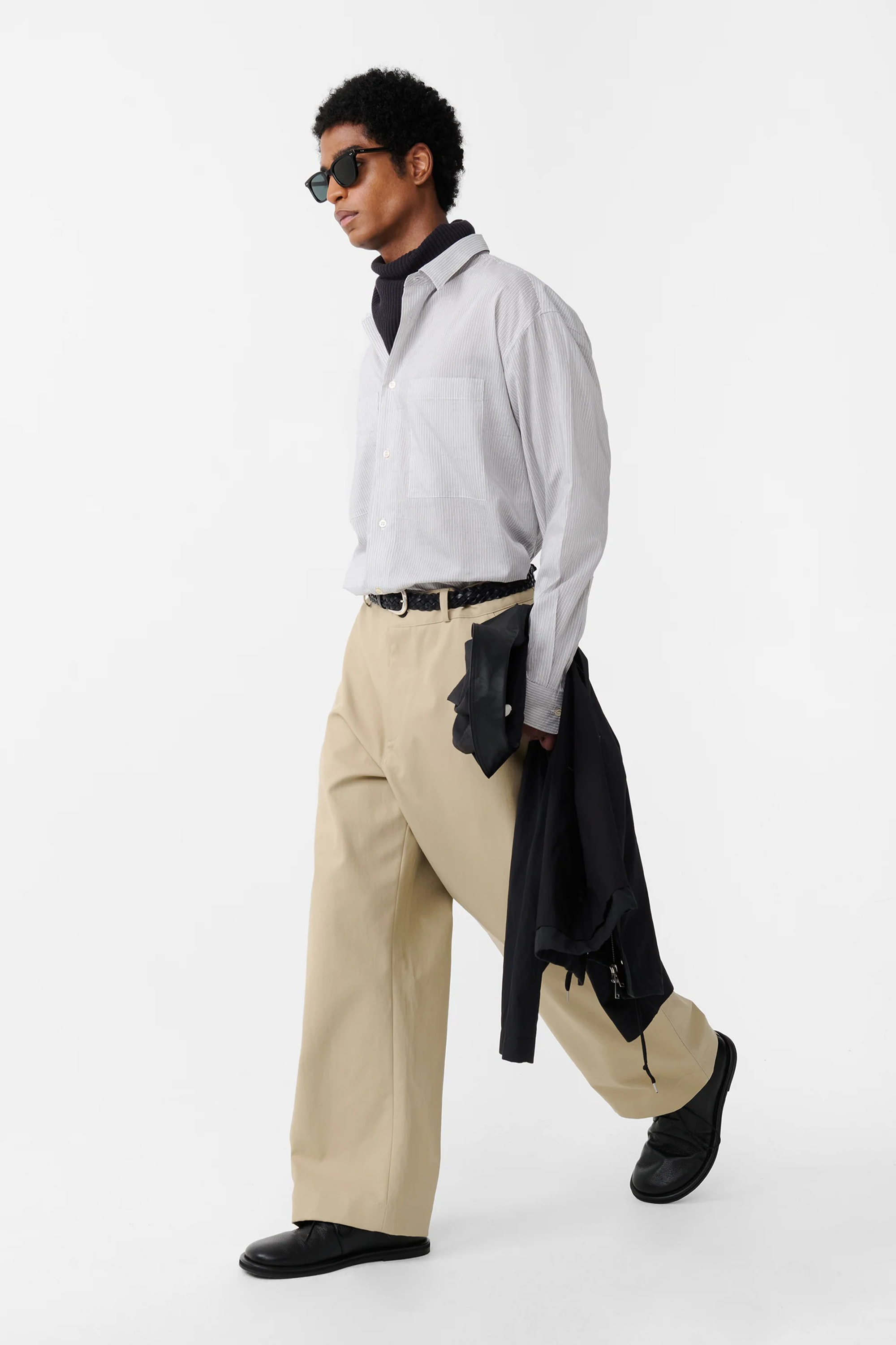 Salin Pocket Detail Shirt Chalk Stripe