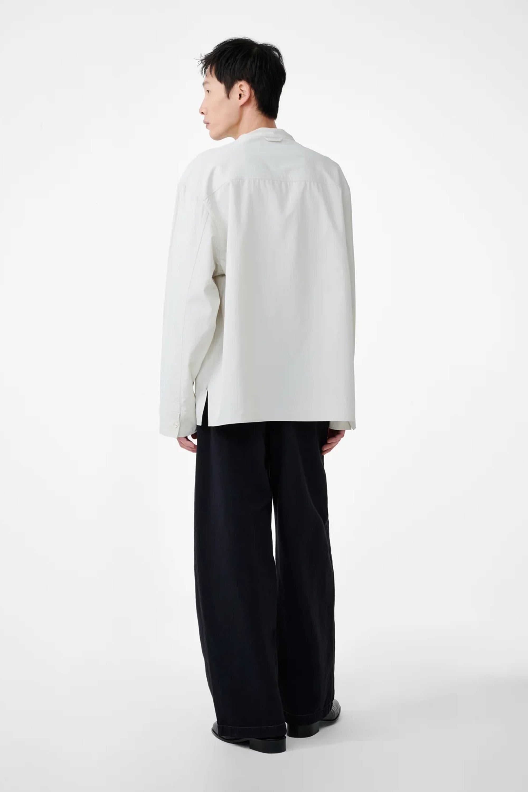 Solis Drape Collar Shirt Bone_4