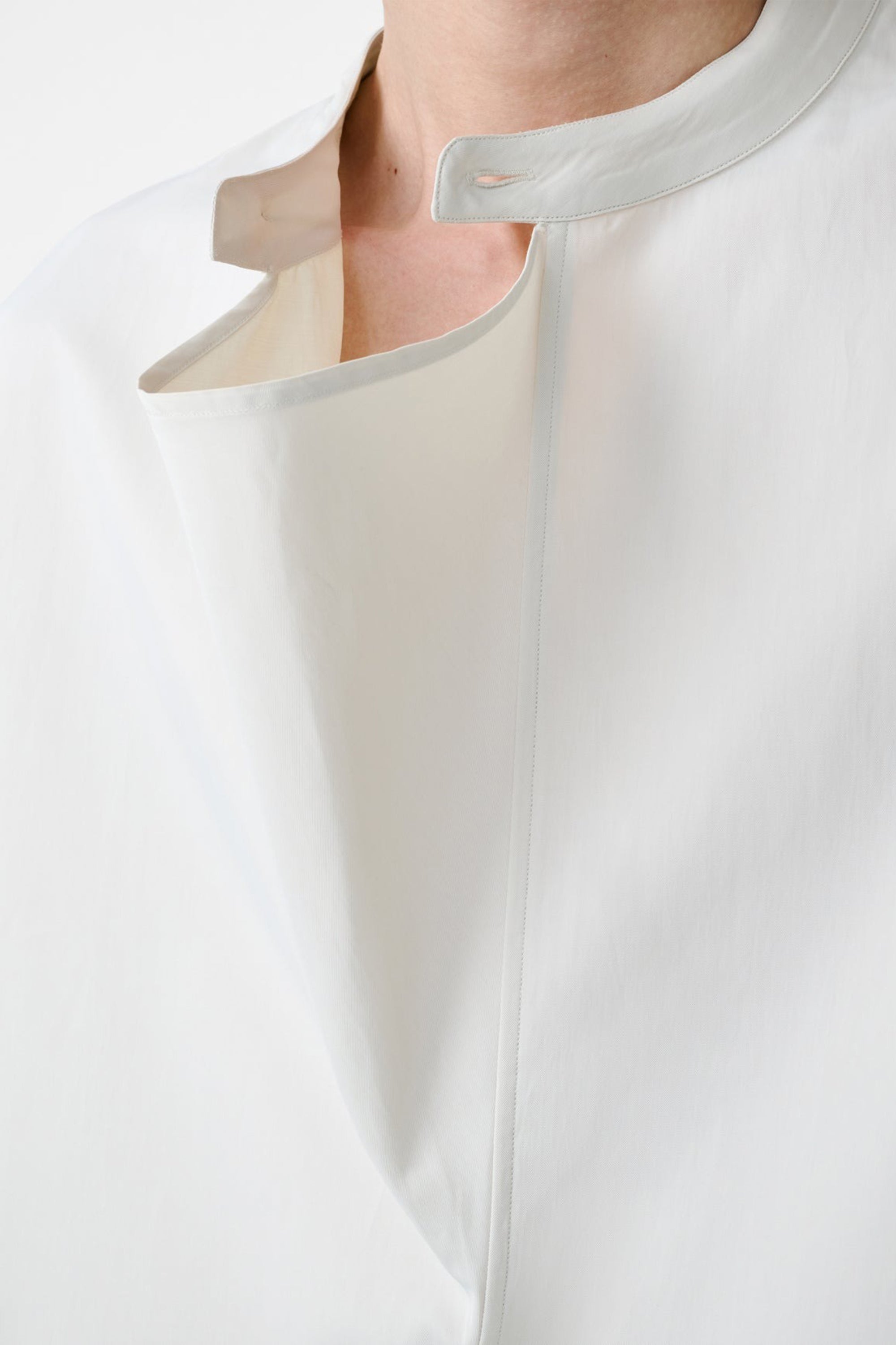 Solis Drape Collar Shirt Bone_5