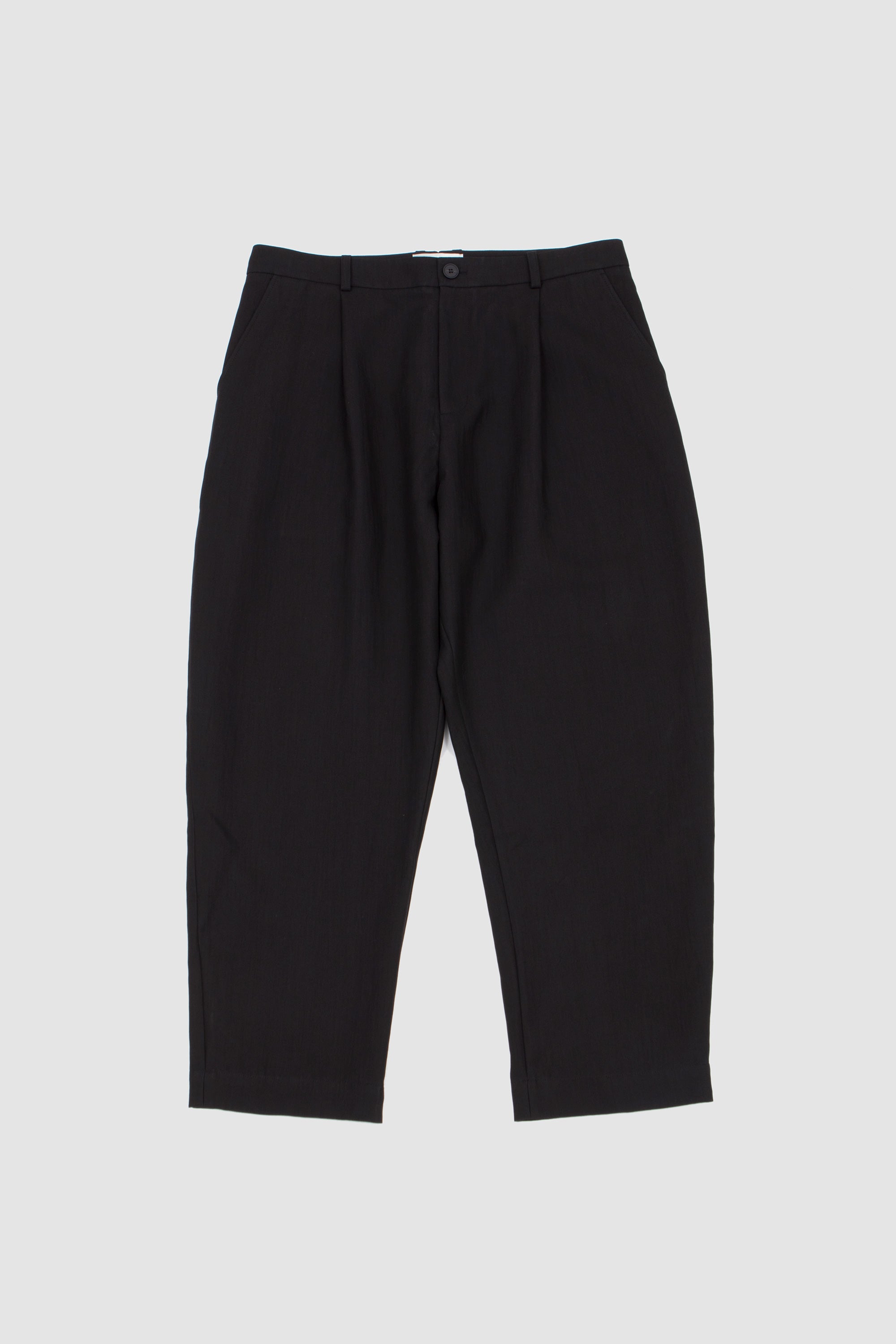Tuck Cotton Pant Black