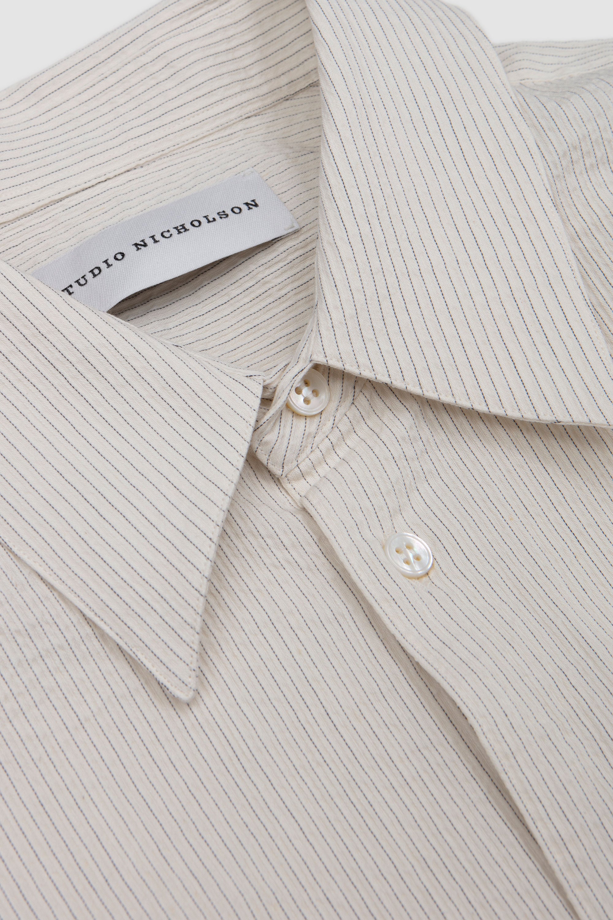View Shirt Parchment/ Black Stripe