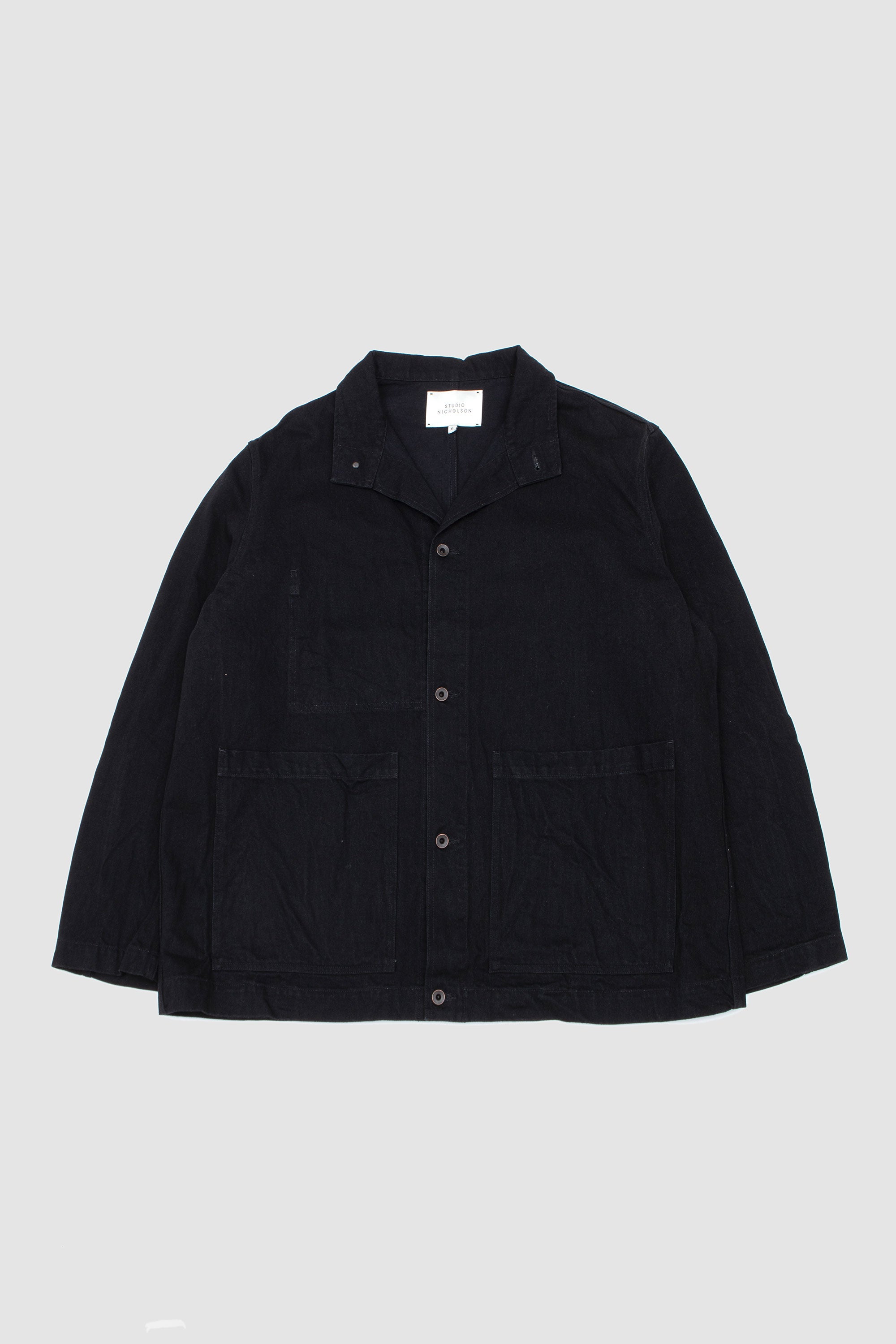 District Crinkle Denim Jacket Black