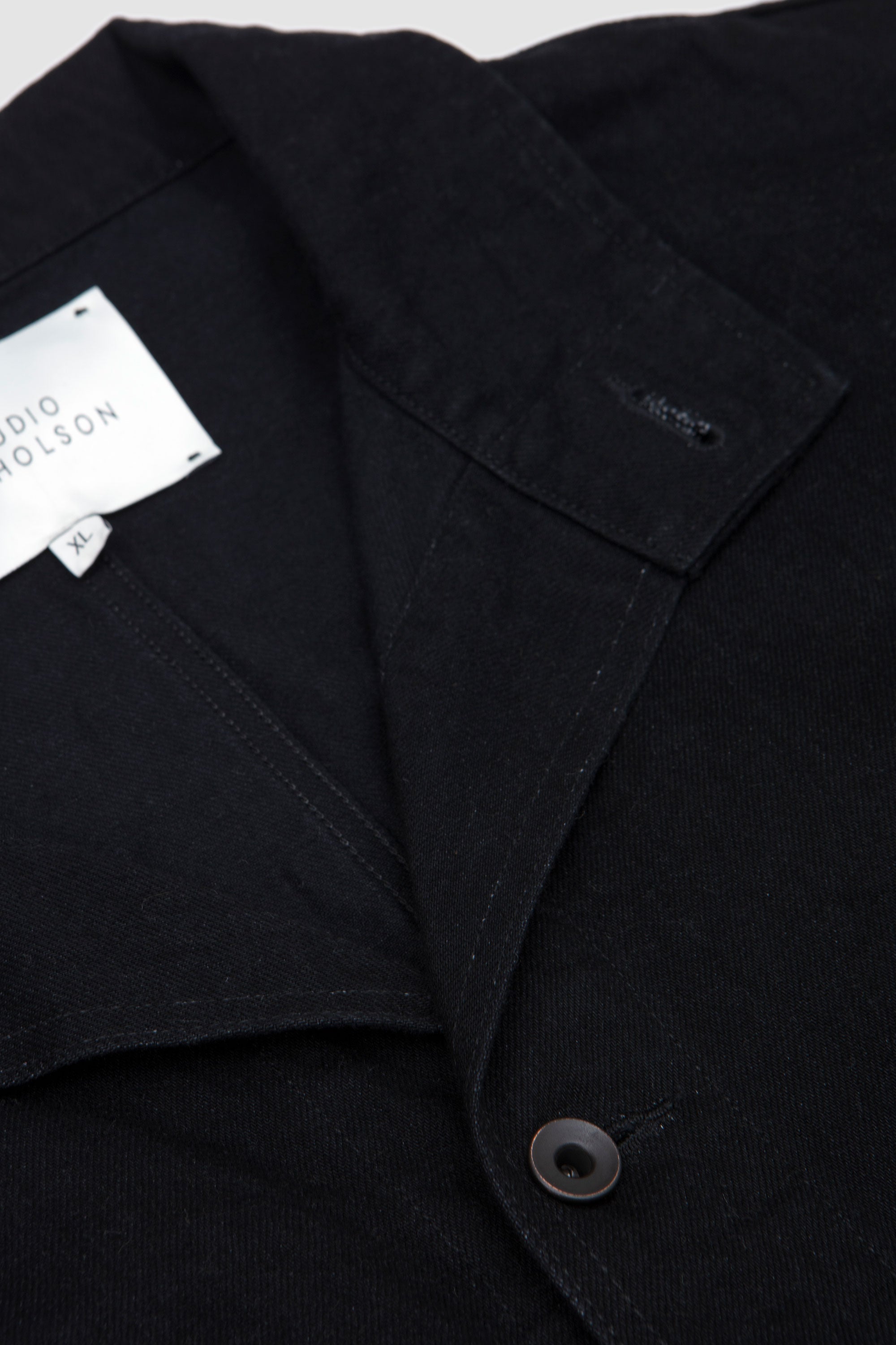 District Crinkle Denim Jacket Black