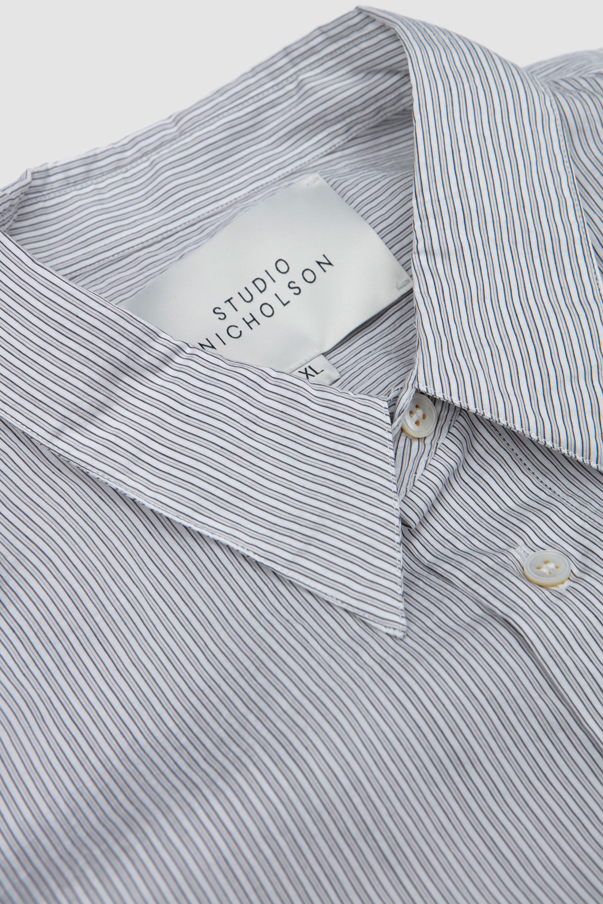 Salin Pocket Detail Shirt Chalk Stripe