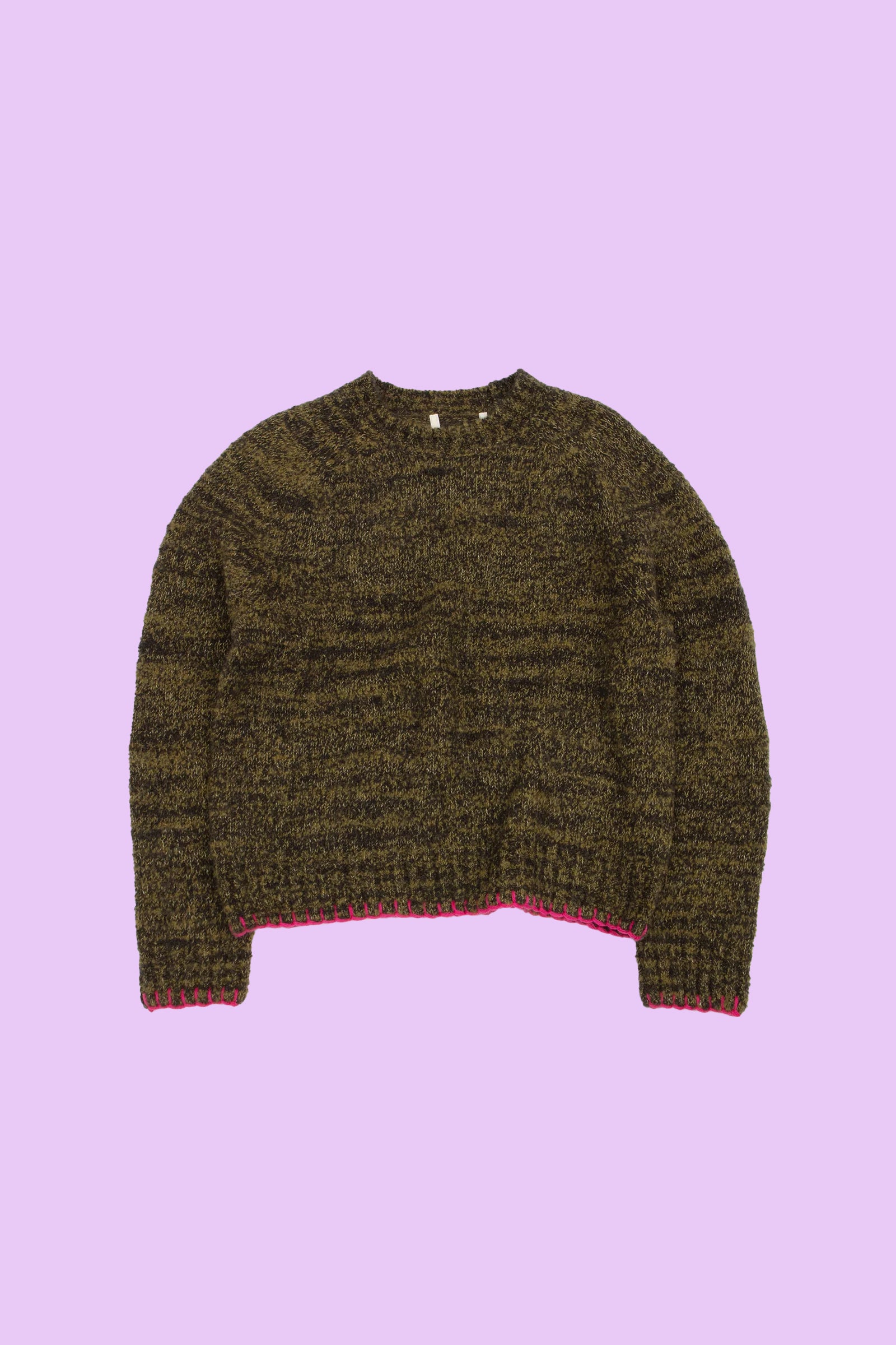 Frederik Contrast Sweater Moss Green Mouline