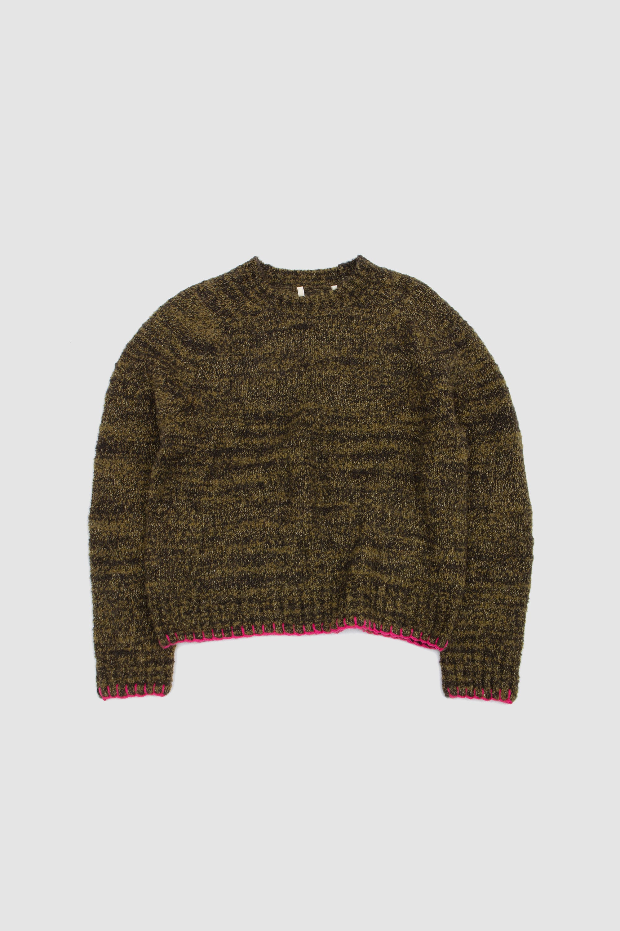 Frederik Contrast Sweater Moss Green Mouline_1
