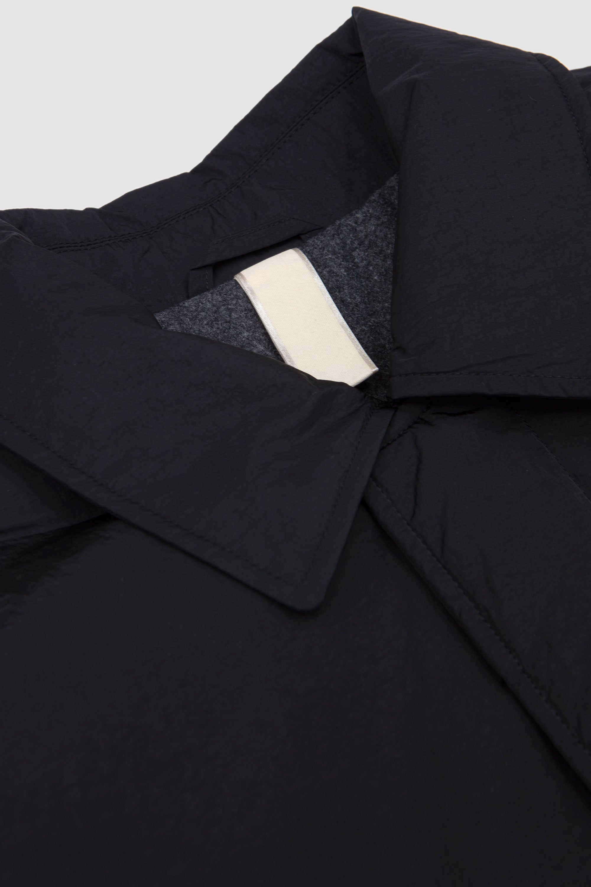 Relaxed Nylon Coat Black