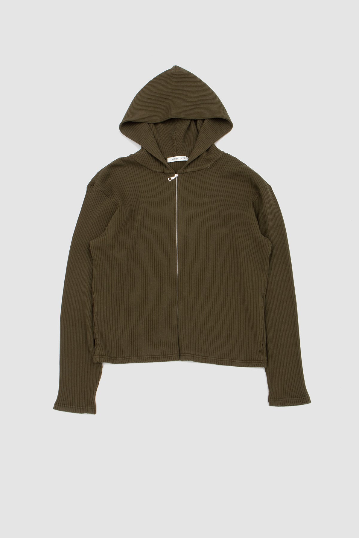 Rib Zip Sweat Green