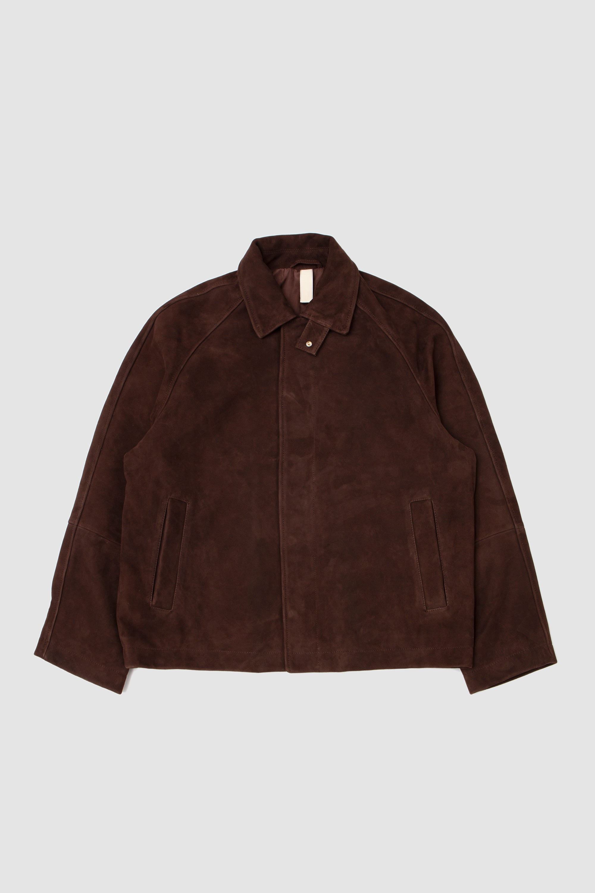 Short Raglan Suede Jacket Dark Brown_1