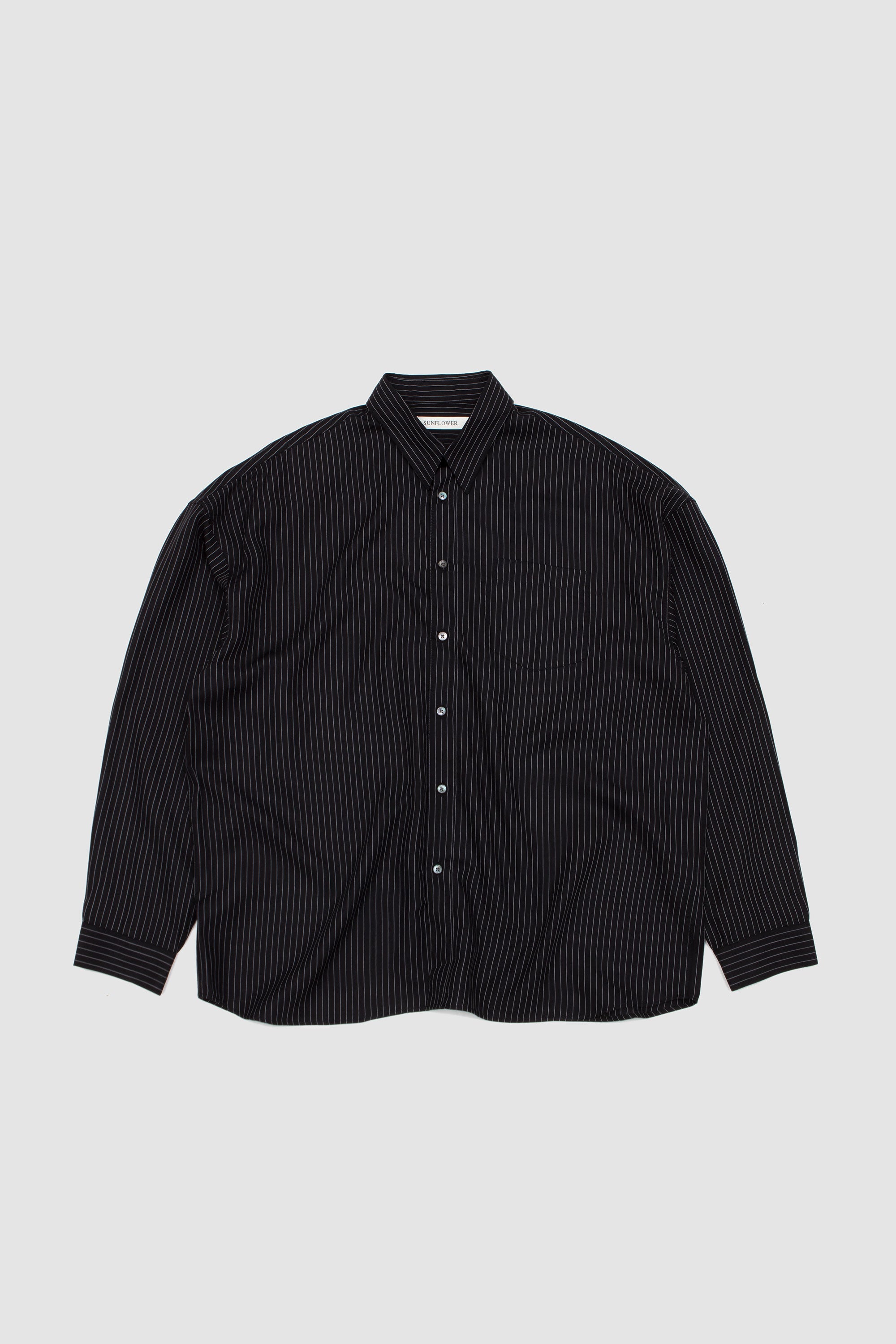 SPORTIVO [Overall shirt graphic grid check cotton slate blue/ off