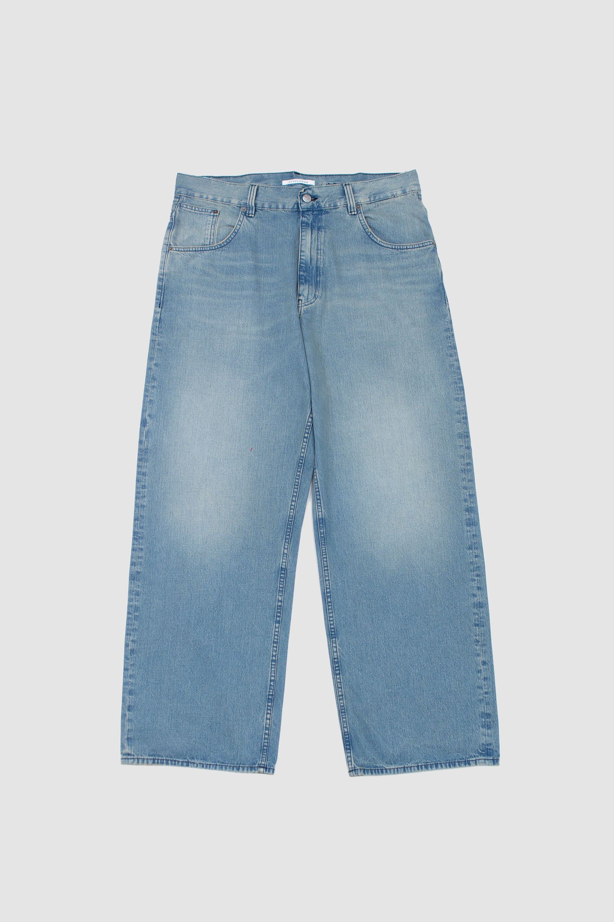 Super Wide Cinch Jeans Mid Blue Vintage