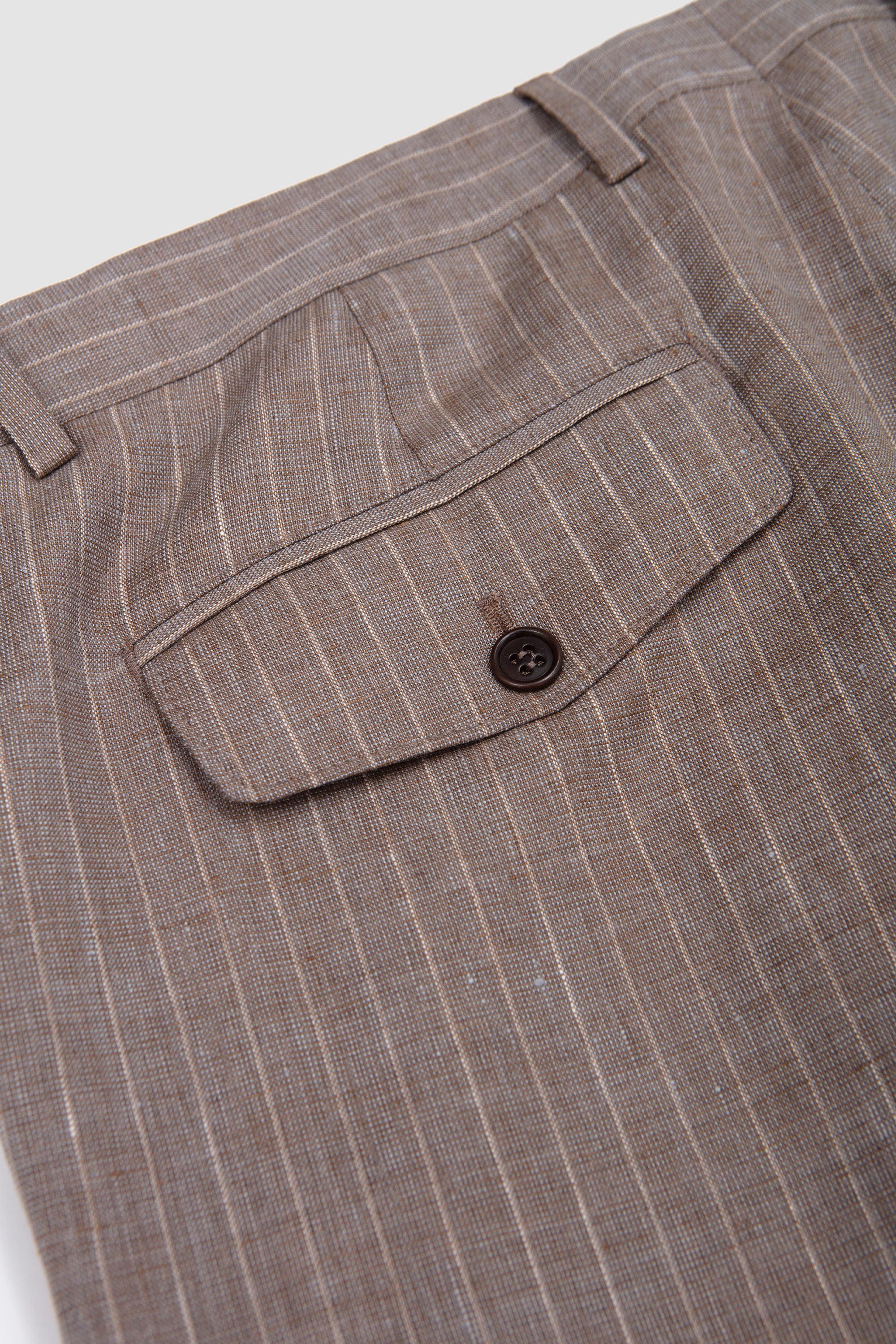 Wide Pleated Trouser Dark Sand Stripe_3