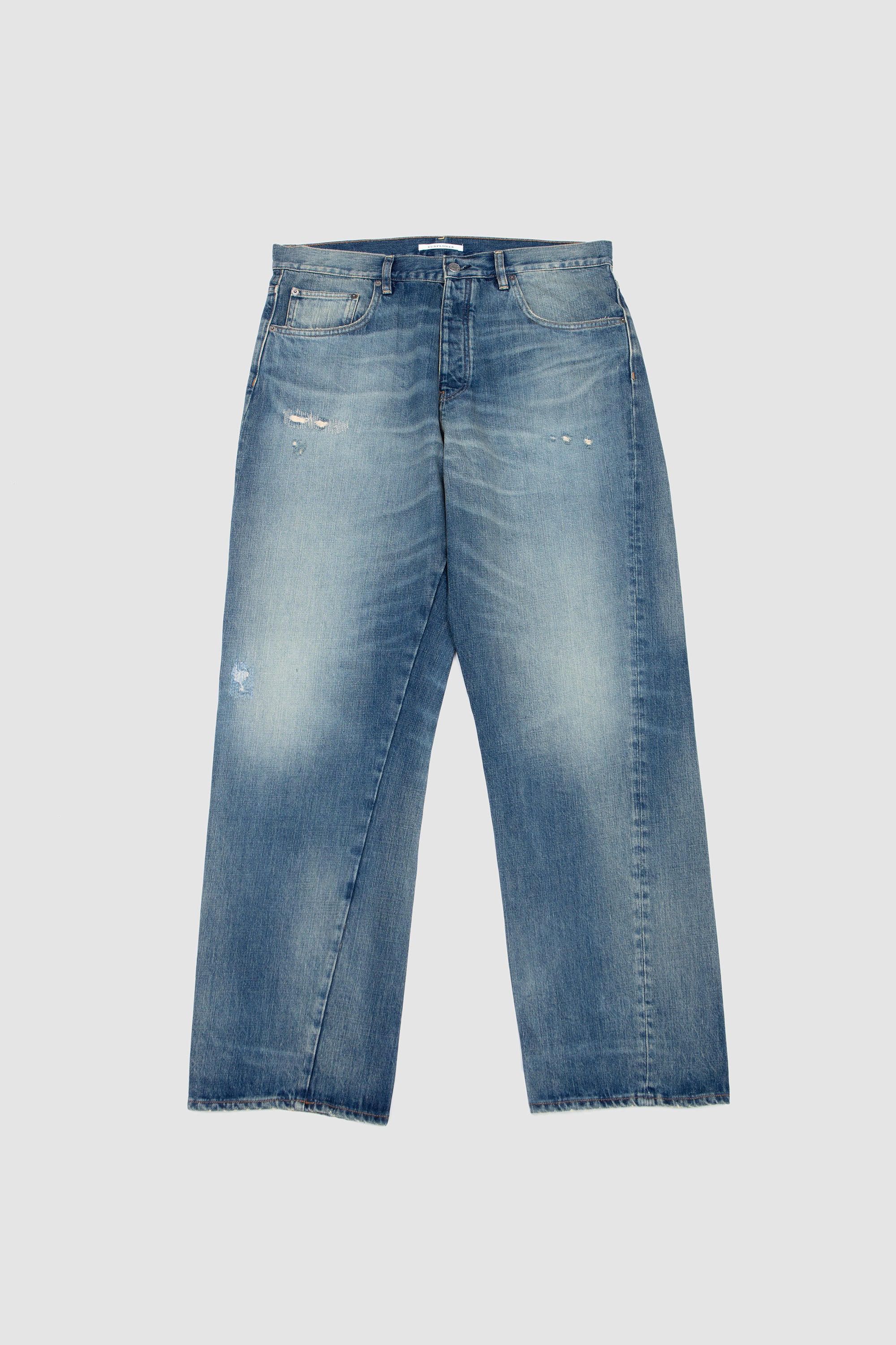 SPORTIVO [Faded selvedge light denim wide pants light indigo]