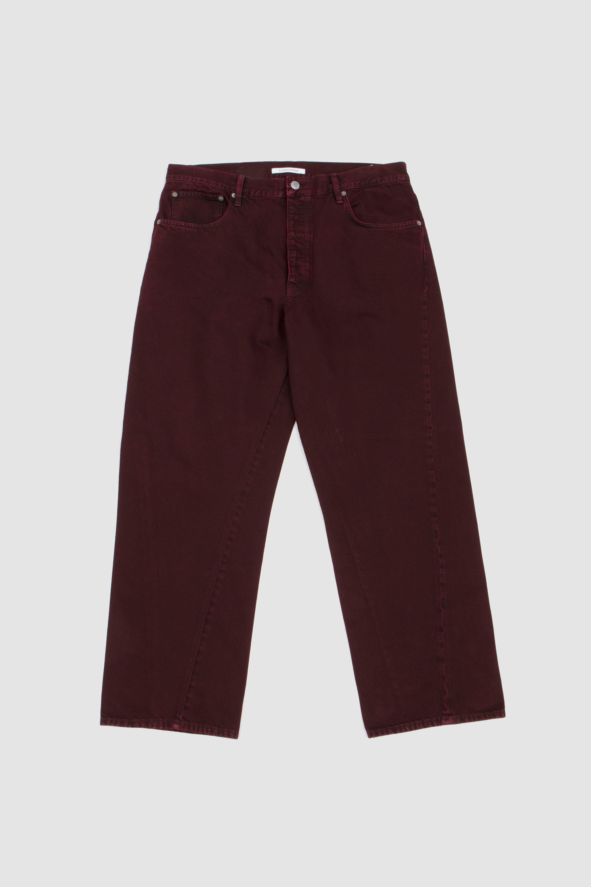Wide Twist Jeans Dark Wine Dyed