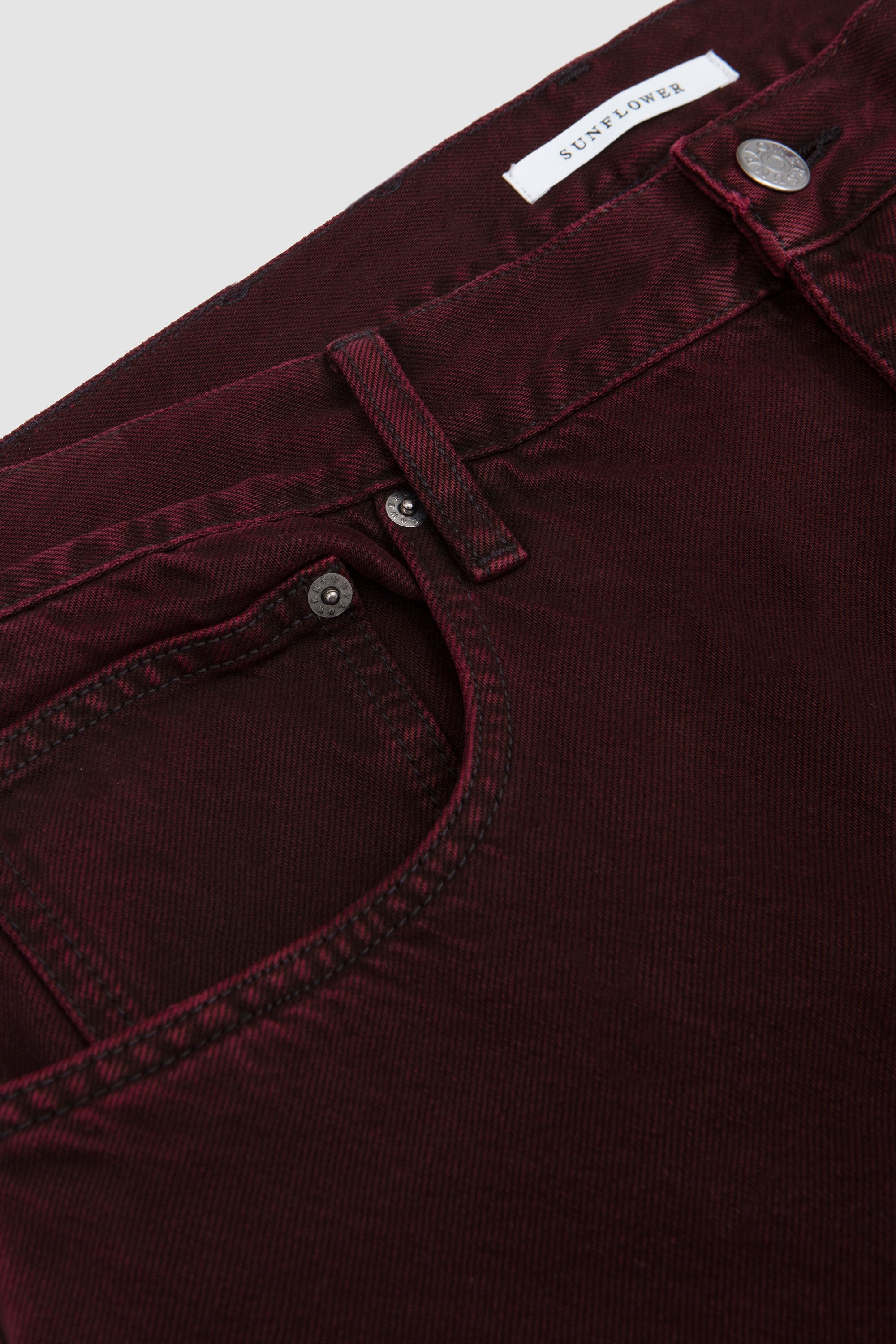 Wide Twist Jeans Dark Wine Dyed