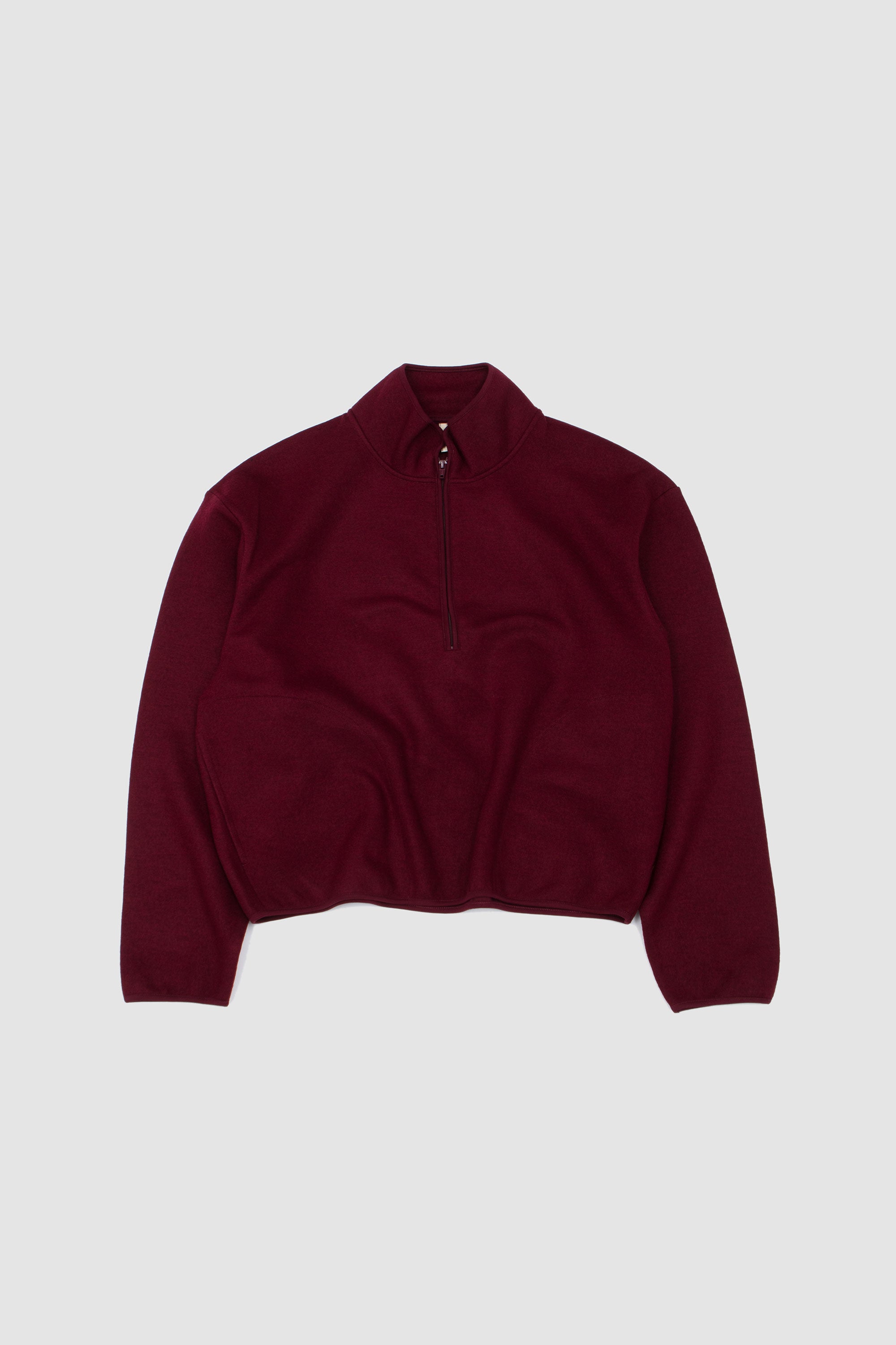 Wool Half Zip Burgundy_1