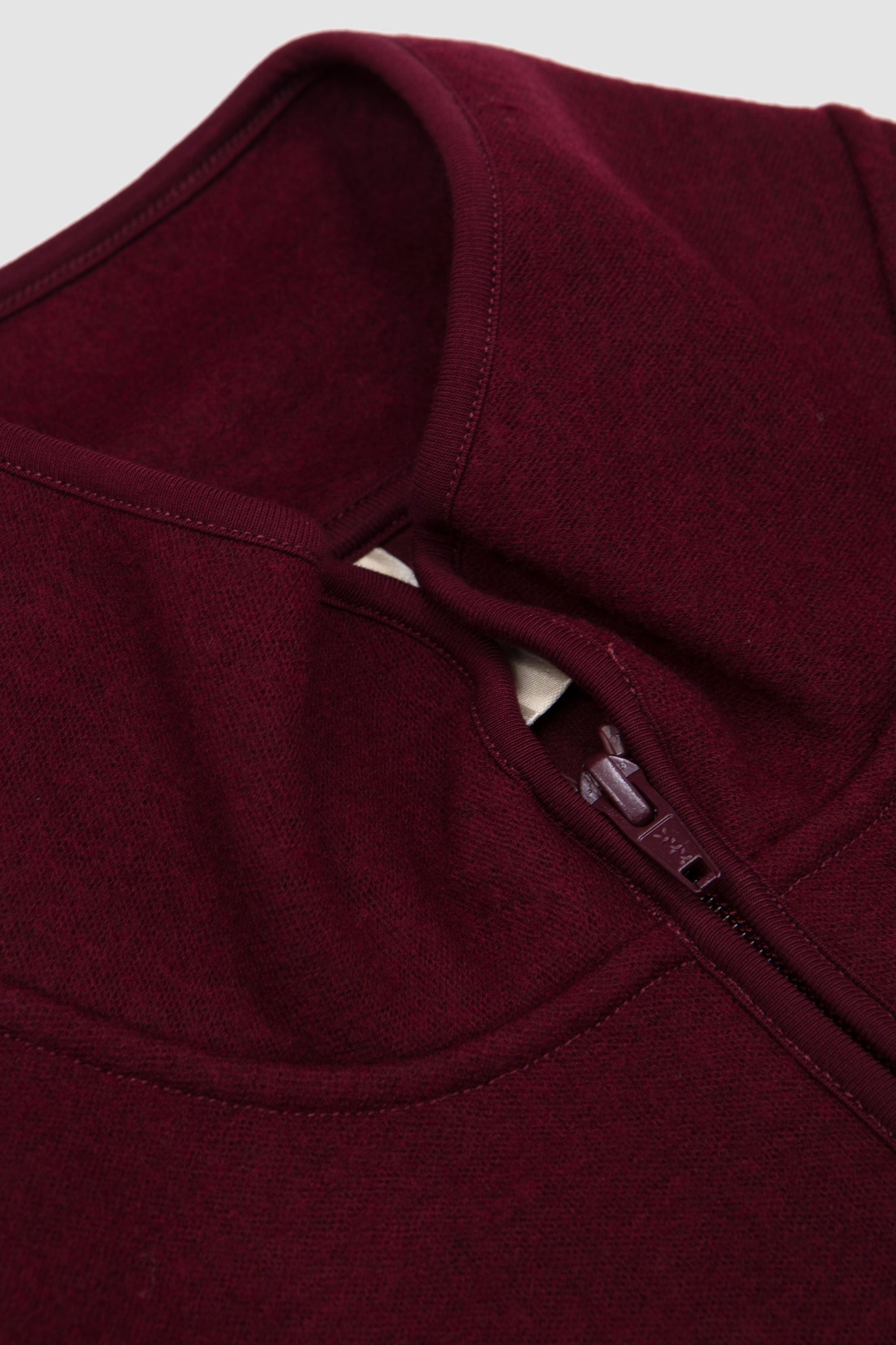 Wool Half Zip Burgundy