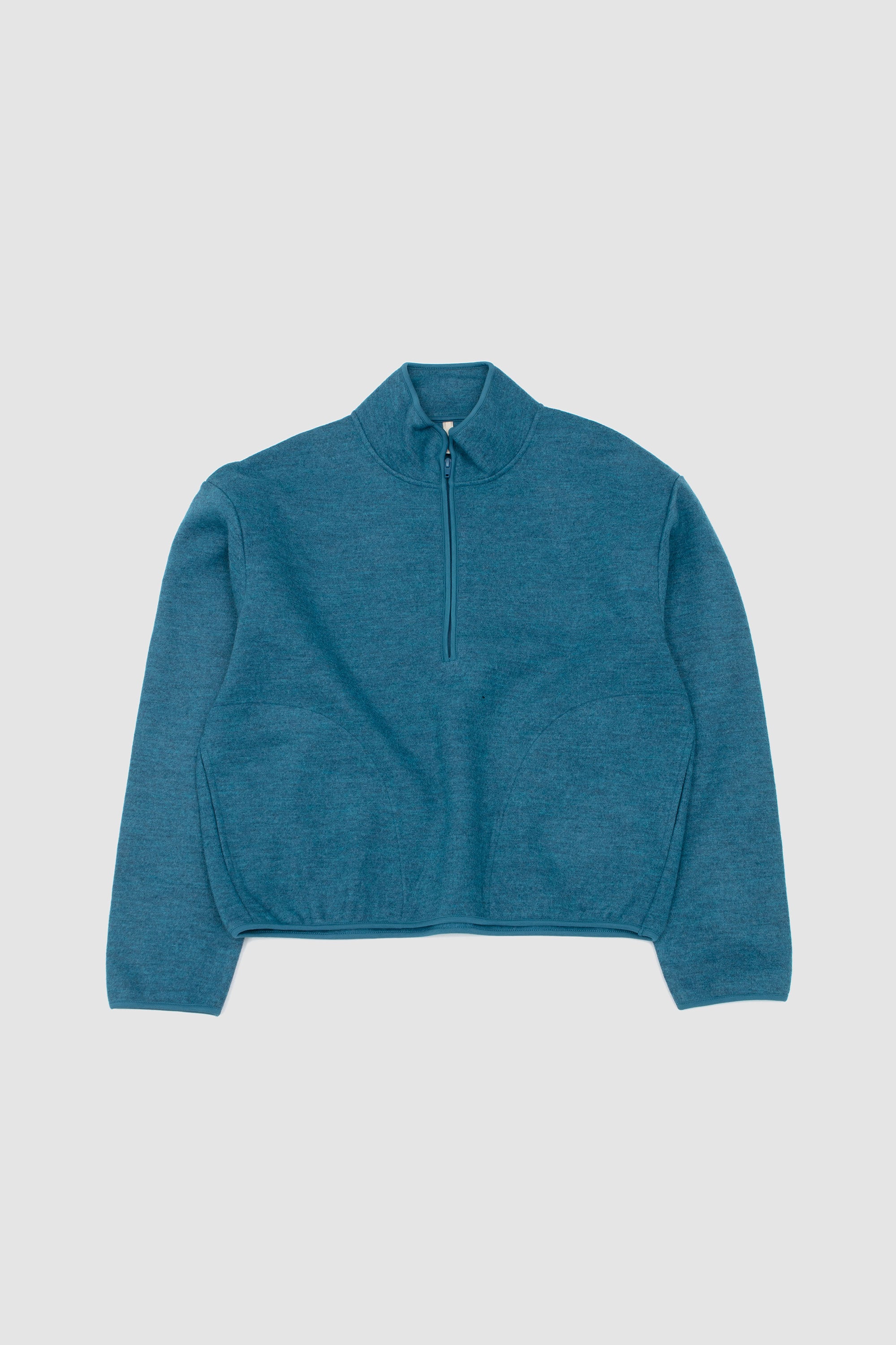 Wool Half Zip Ice Blue