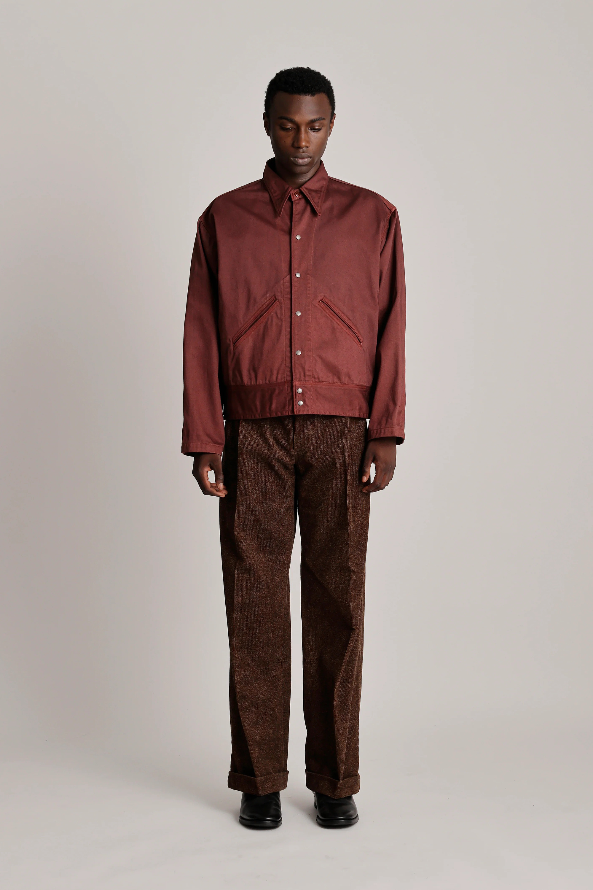 Lot.324 USMD Convalescent Jacket Natural Dyed Burgundy_1