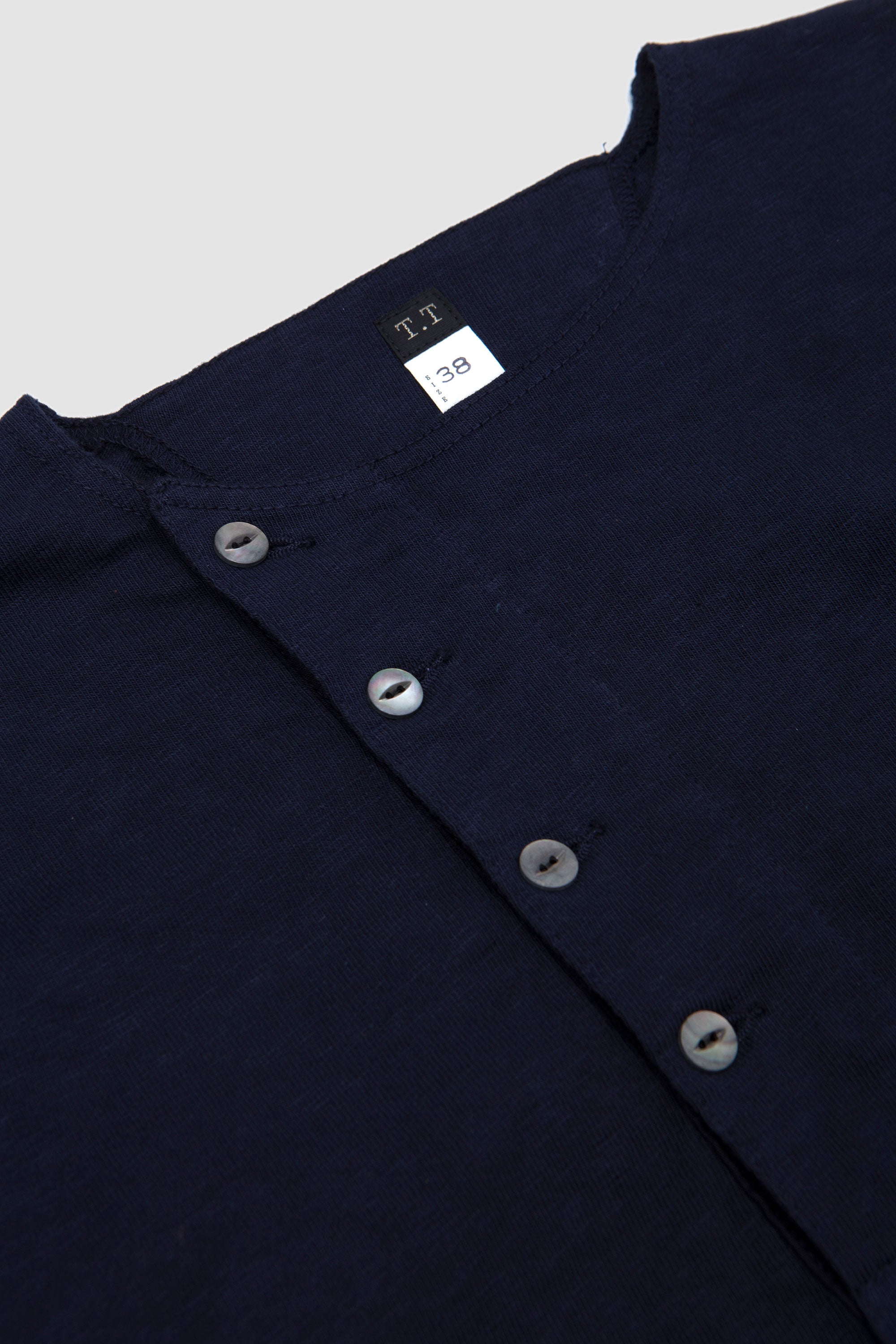 Lot.618 Side Henley Neck Shirt Navy