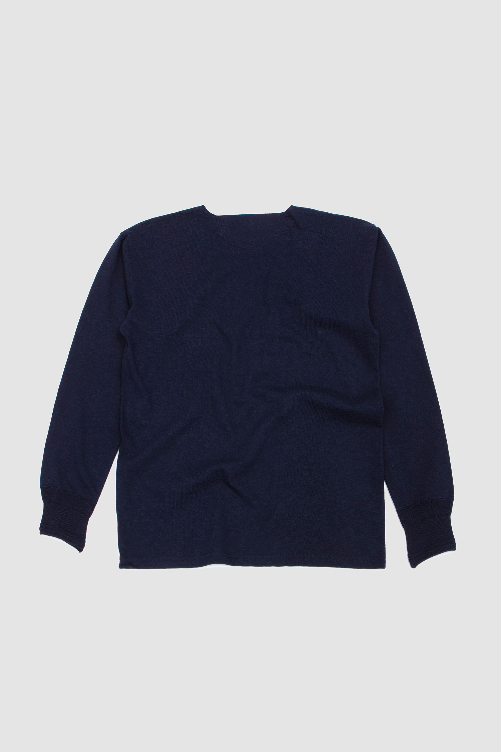 SPORTIVO [Lot.618 side henley neck shirt navy]