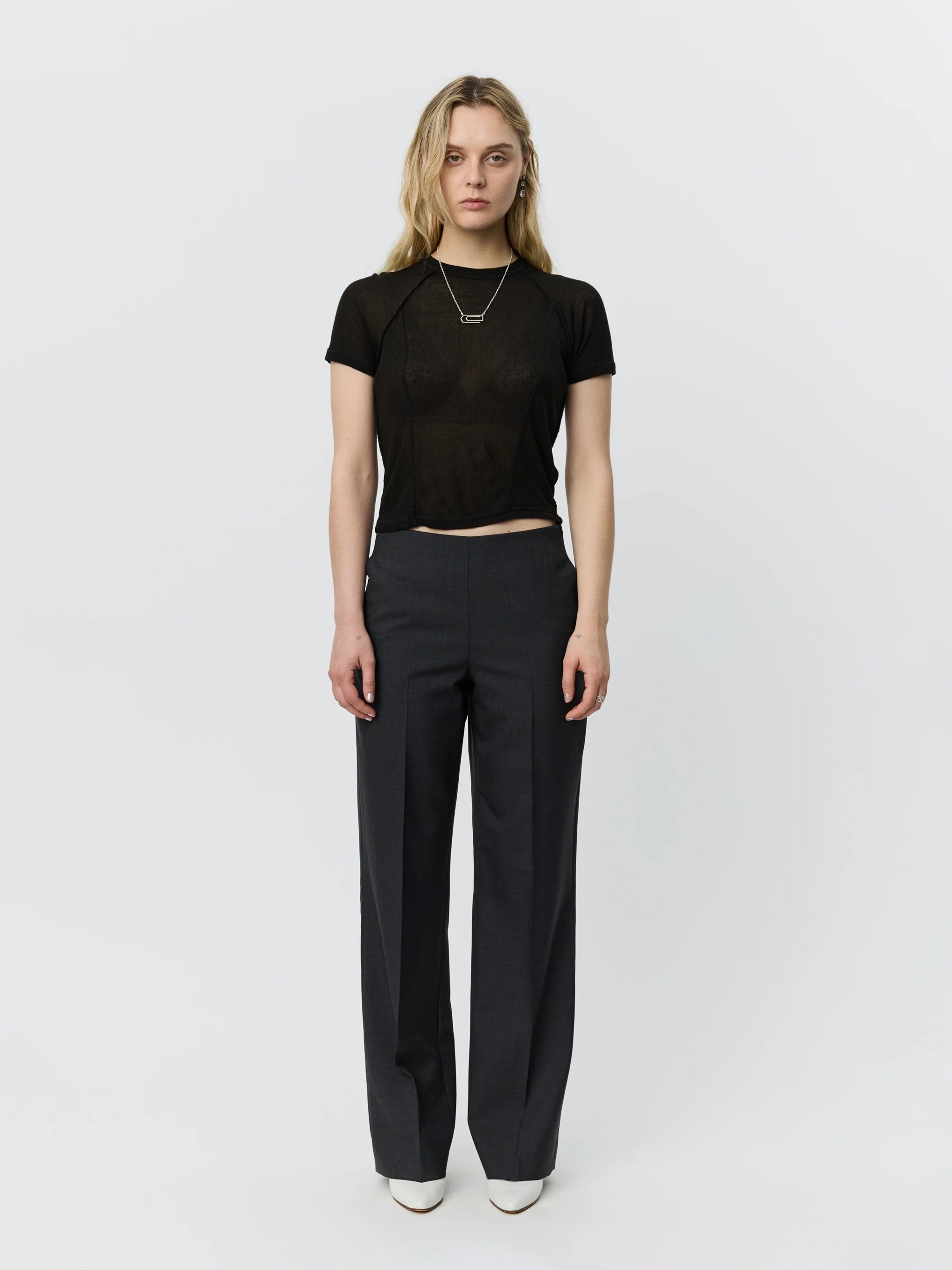 Taper Trousers Dark Grey Tropical Wool_1