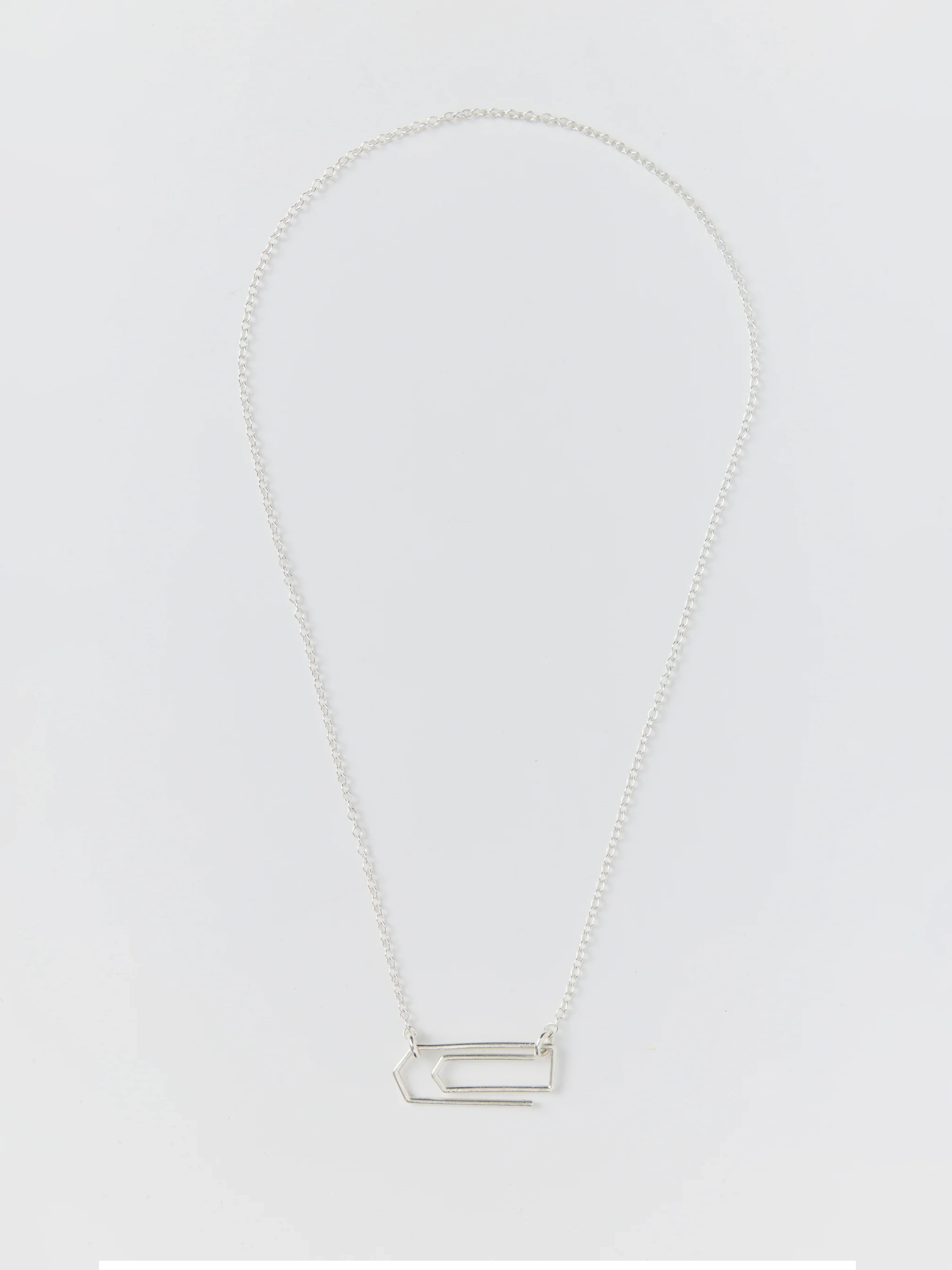 The Clip Necklace Brushed Silver_1
