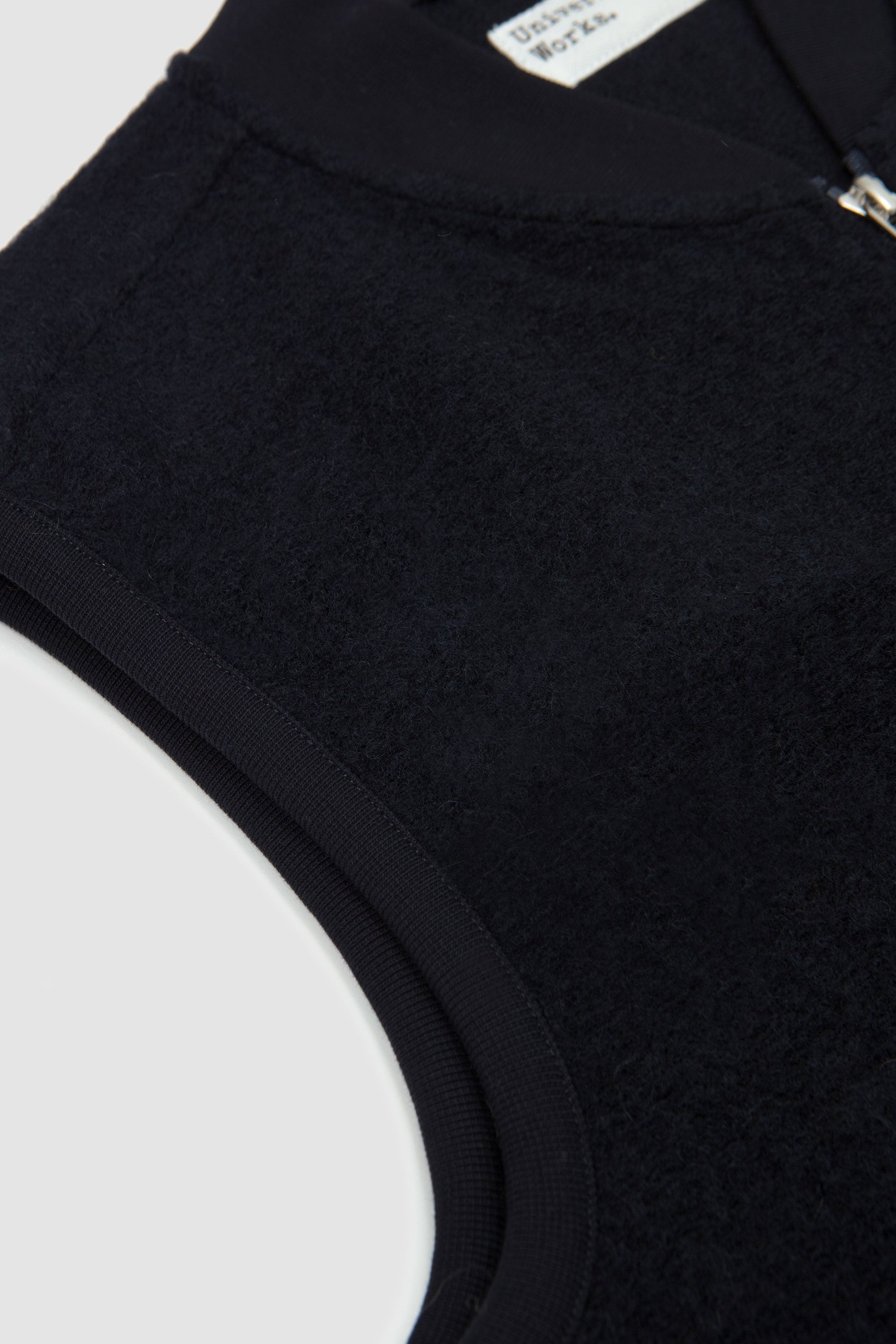 Wool Fleece Zip Waistcoat Navy