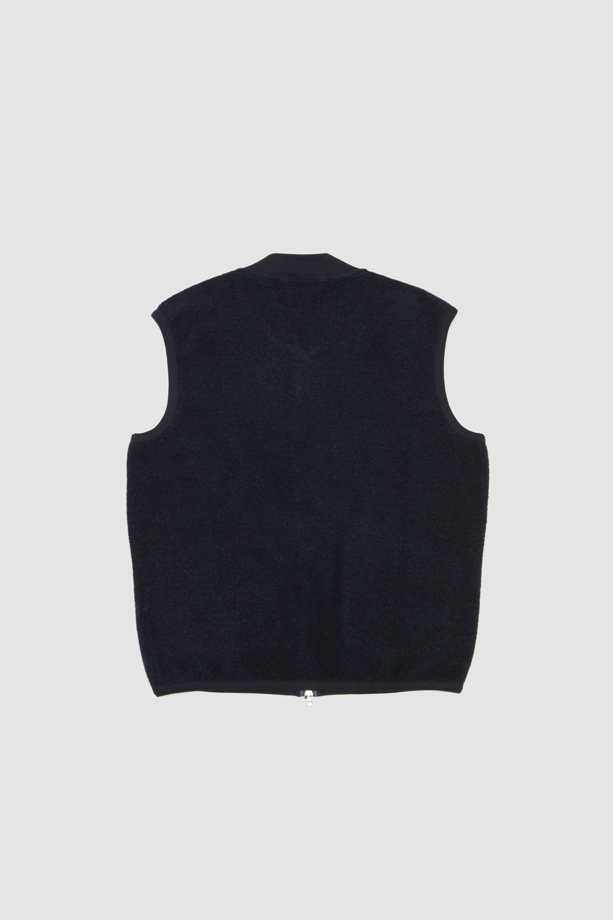 Wool Fleece Zip Waistcoat Navy_4