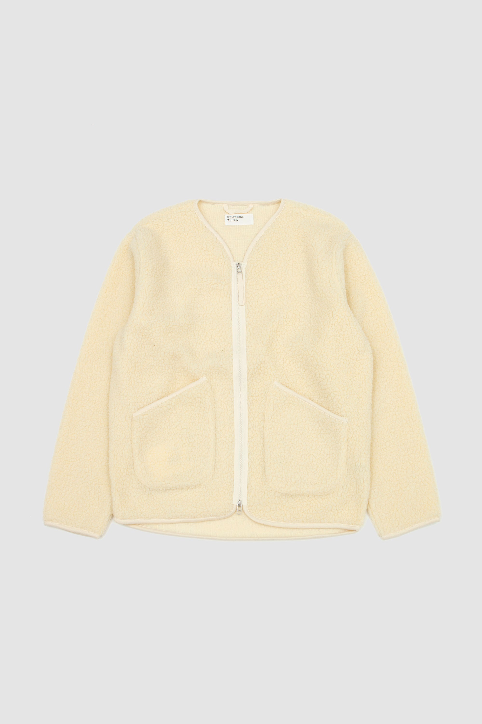 Galaxy Fleece Zip Liner Jacket Ecru_1