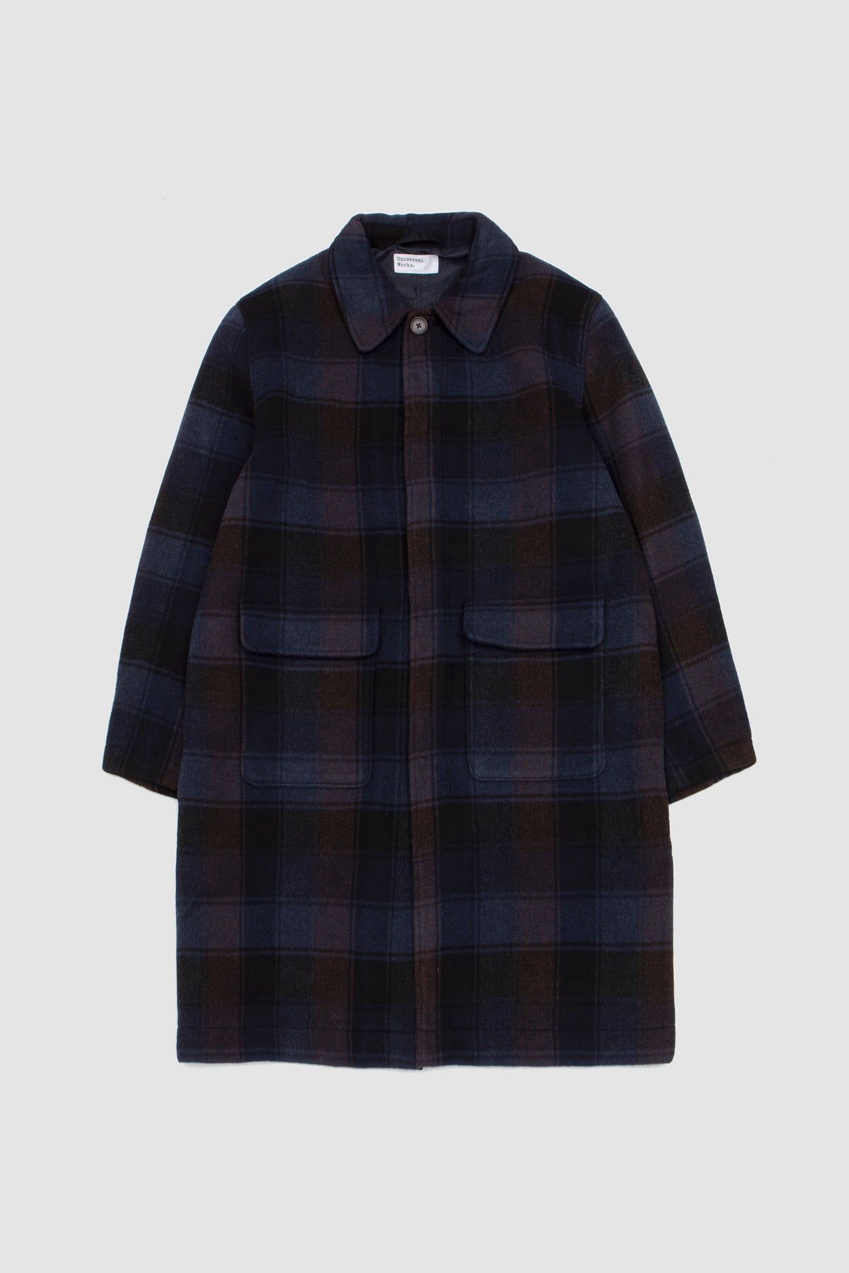 Account Coat Berlin Wool Check Navy/ Brown_1