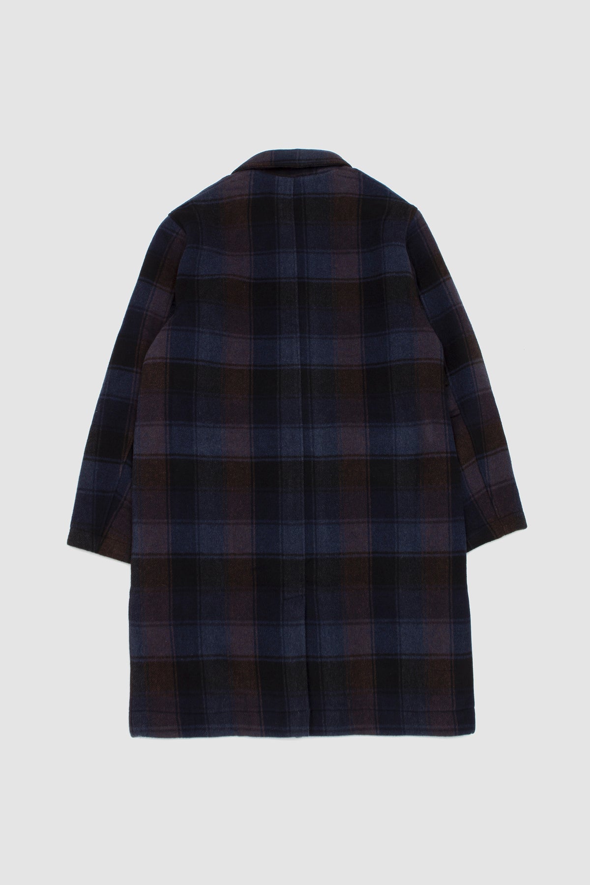 Account Coat Berlin Wool Check Navy/ Brown_4
