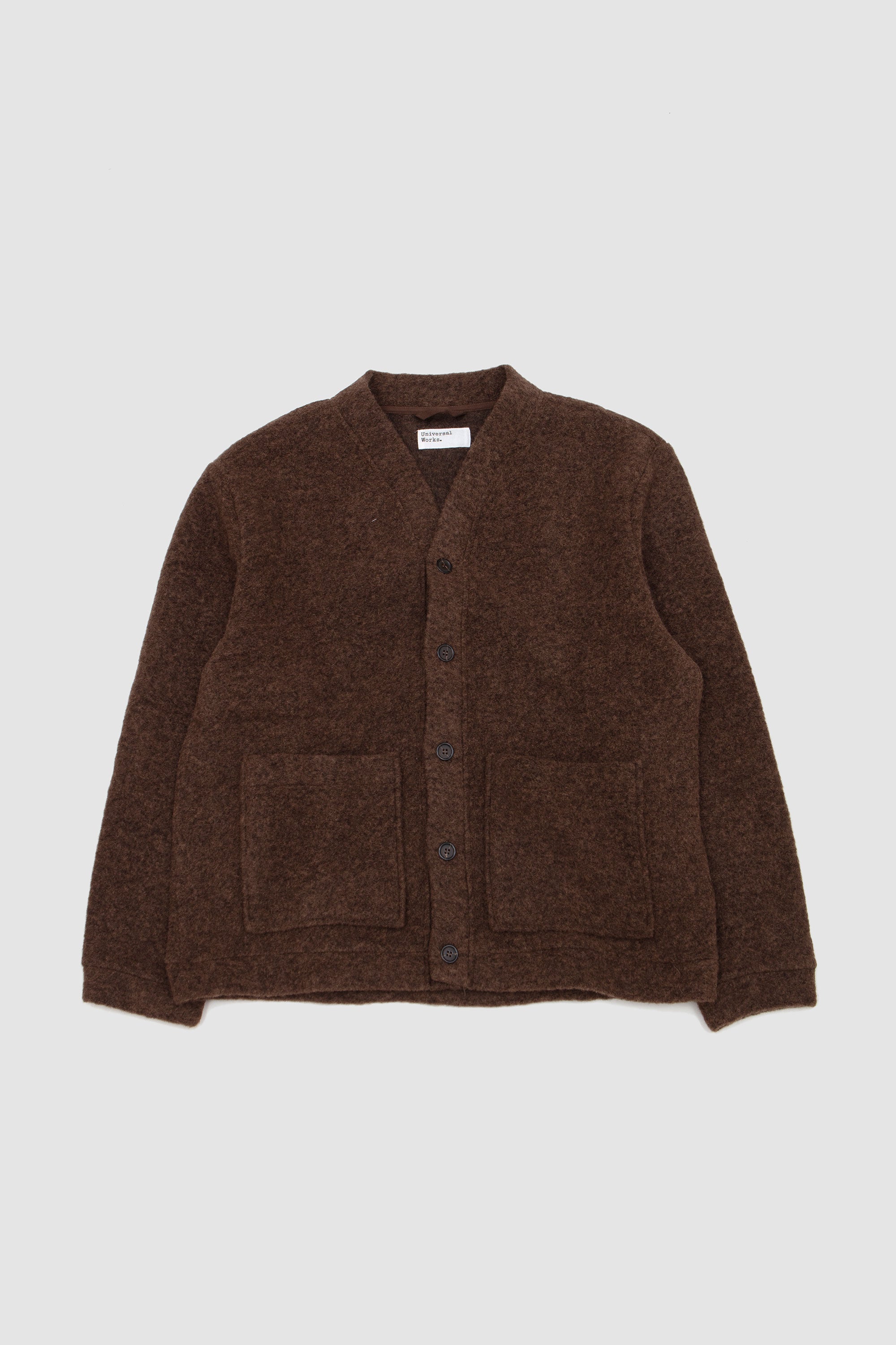 Advance Cardigan Wool Fleece Brown Marl_1