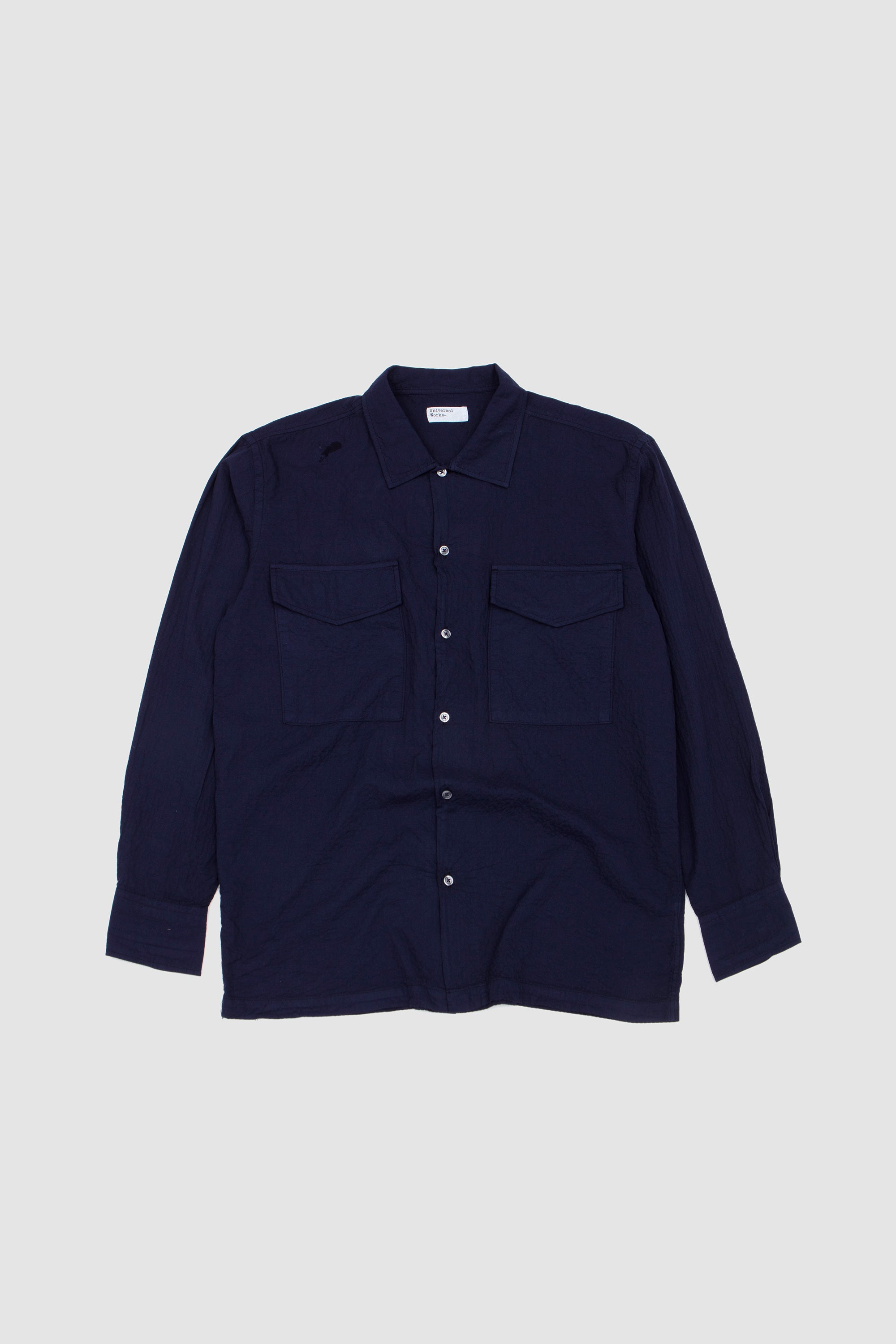 Attendant Shirt Arten Seersucker Navy_1