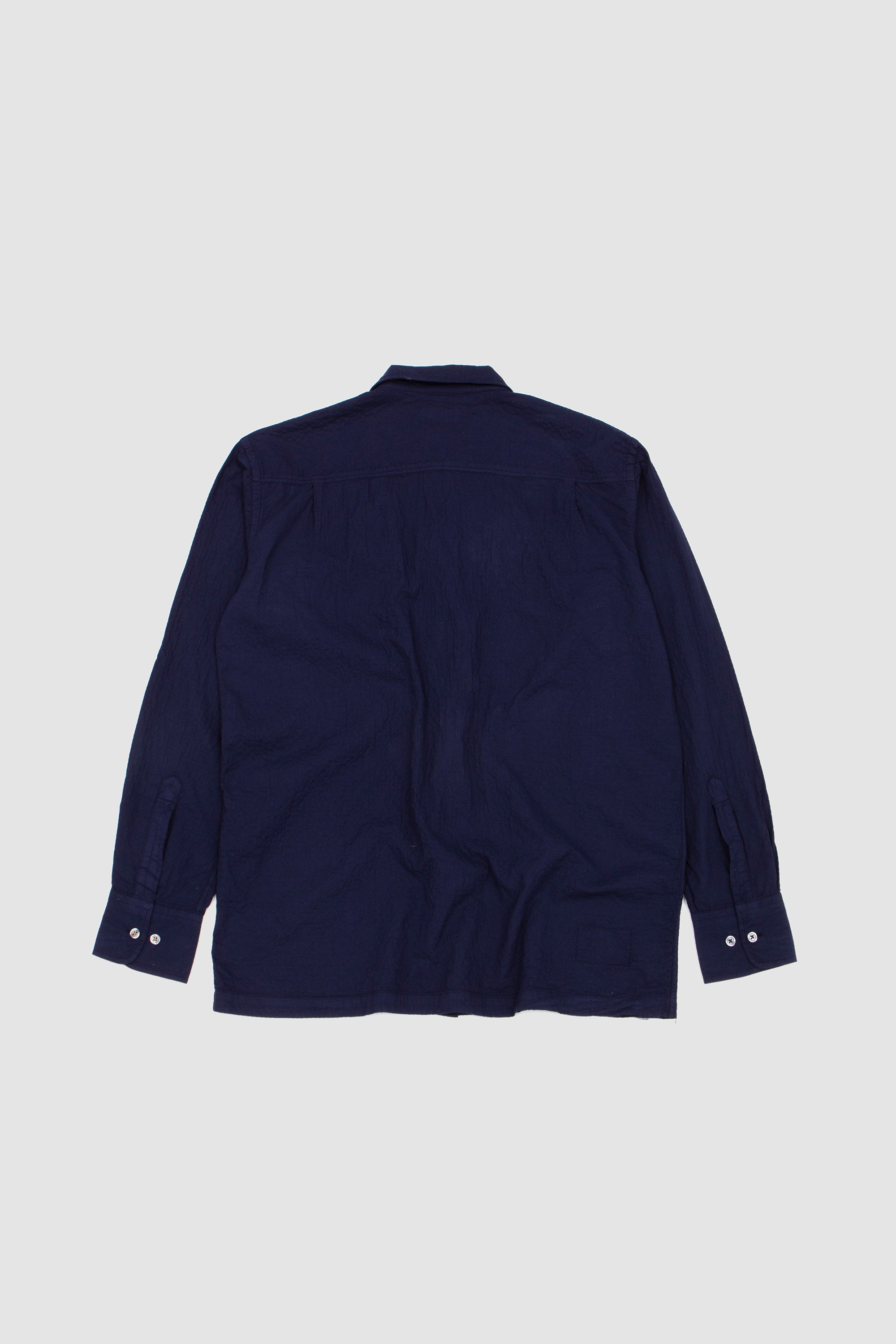 Attendant Shirt Arten Seersucker Navy_4