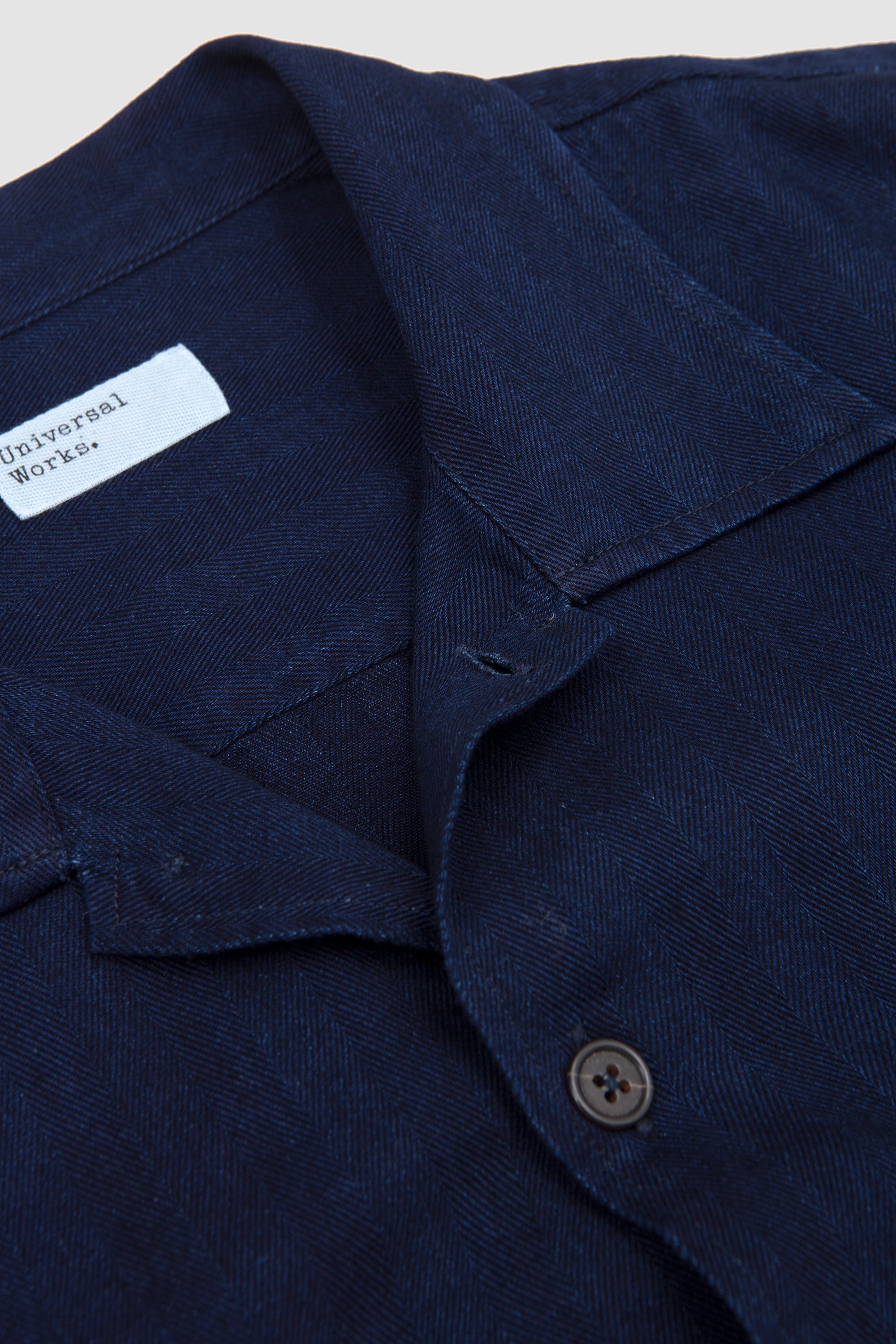 Attendant Shirt Herringbone Rec. Cotton Indigo_2