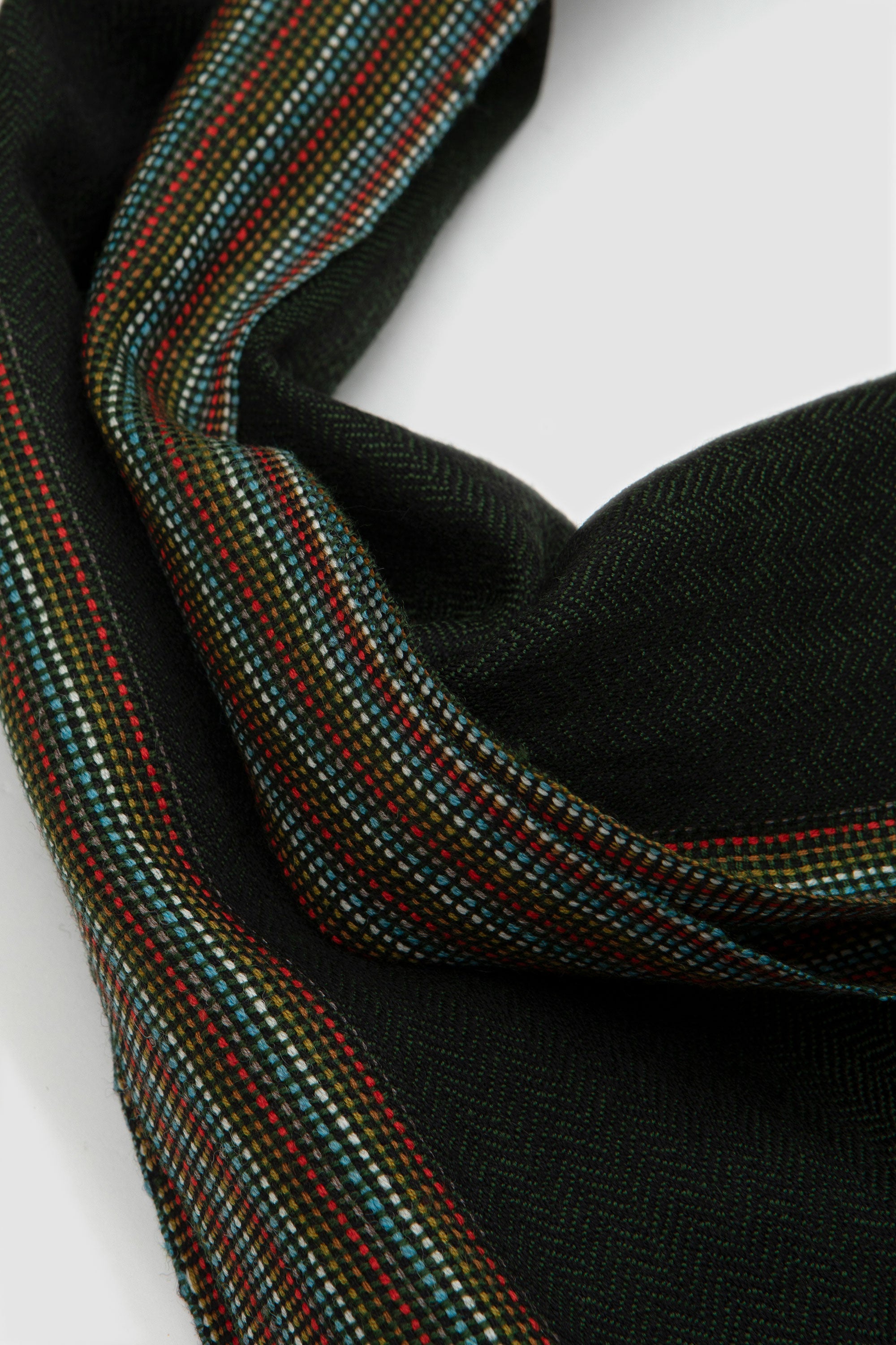 Border Wool Scarf Merino Wool Forest_5