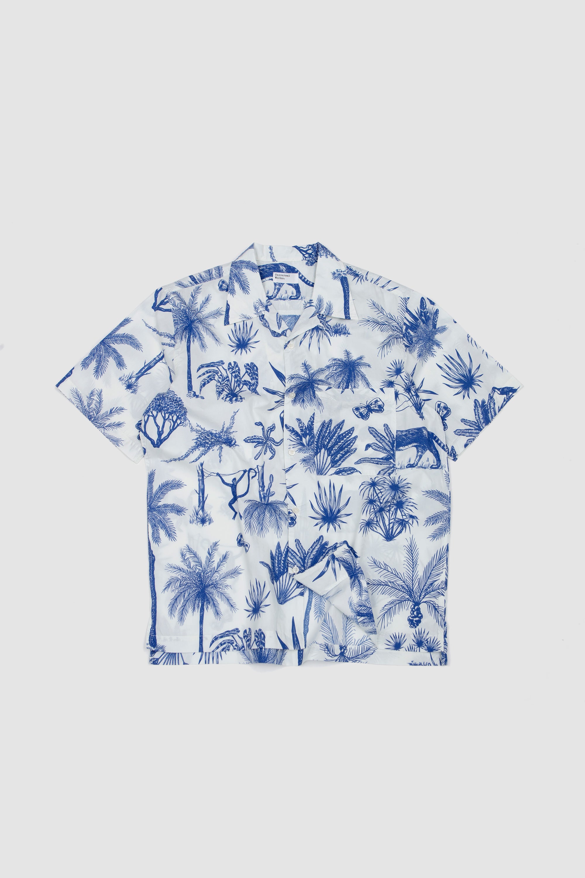 Camp Shirt Jungle Toile Poplin White