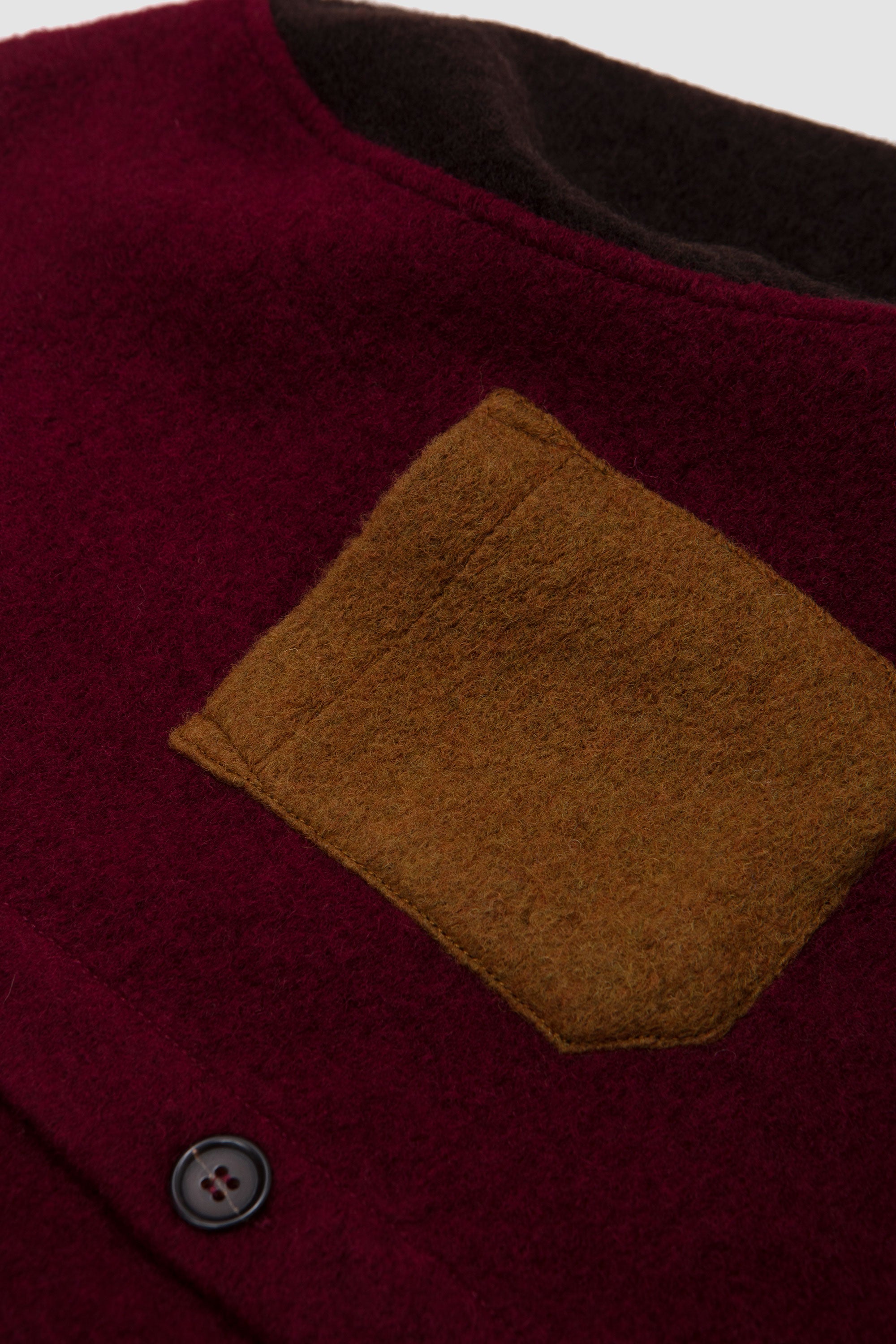 Cardigan Wool Fleece Berry/ Brown_2