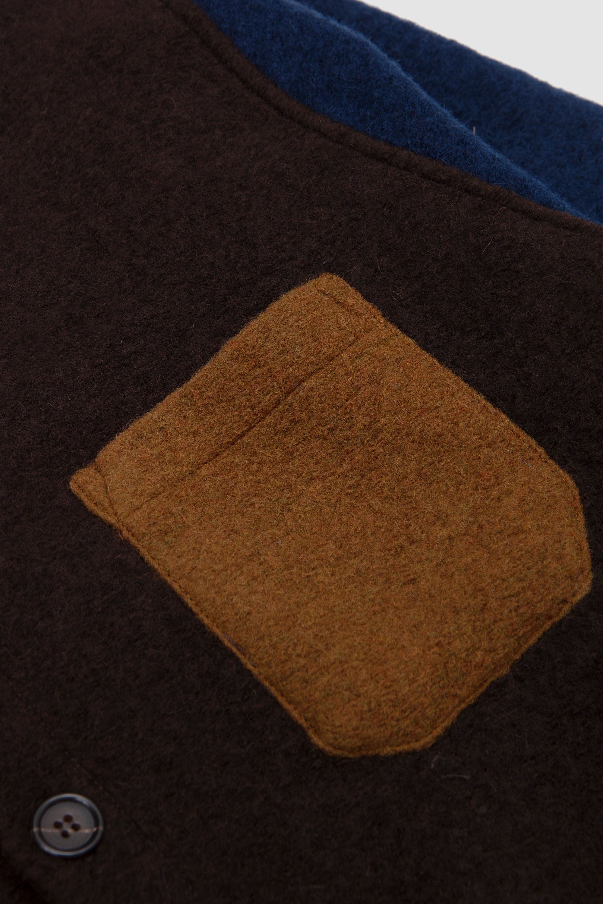 Cardigan Wool Fleece Brown/ Indigo_2